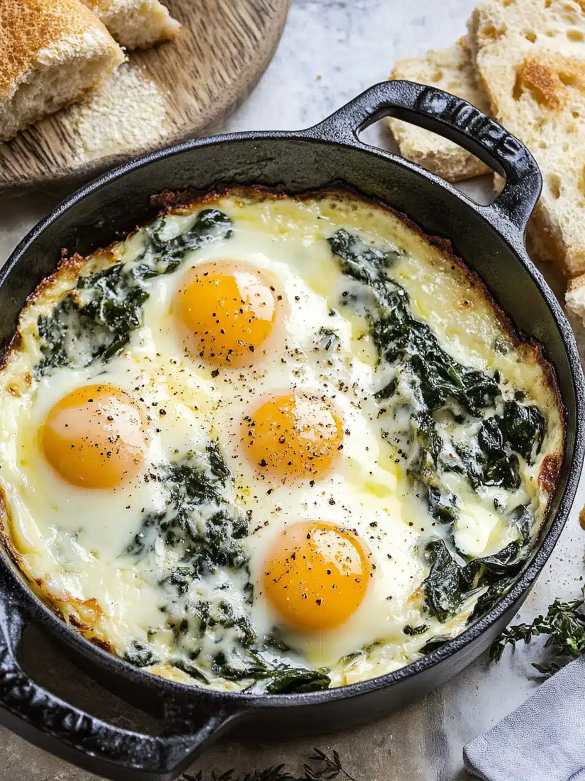 Baked Eggs Florentine