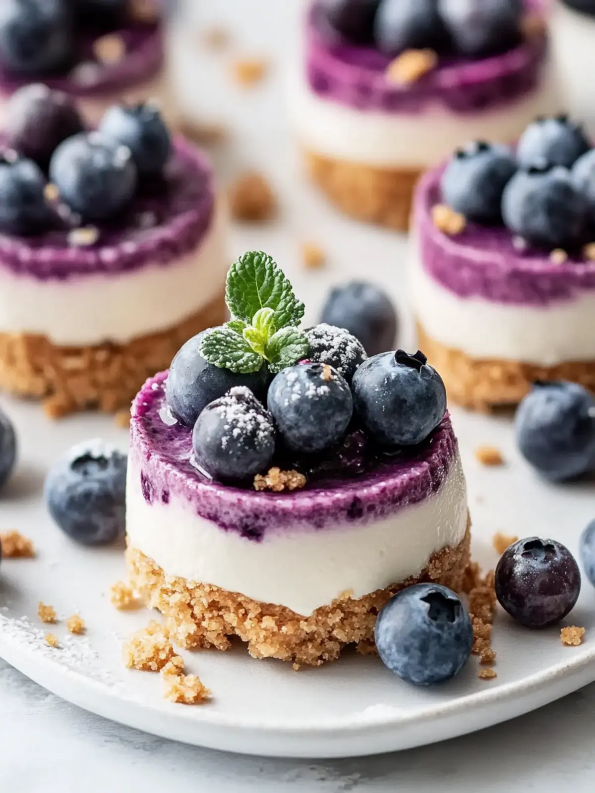 Mini Blueberry Cheesecakes