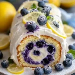 Lemon Blueberry Sponge Cake Roll Recipe