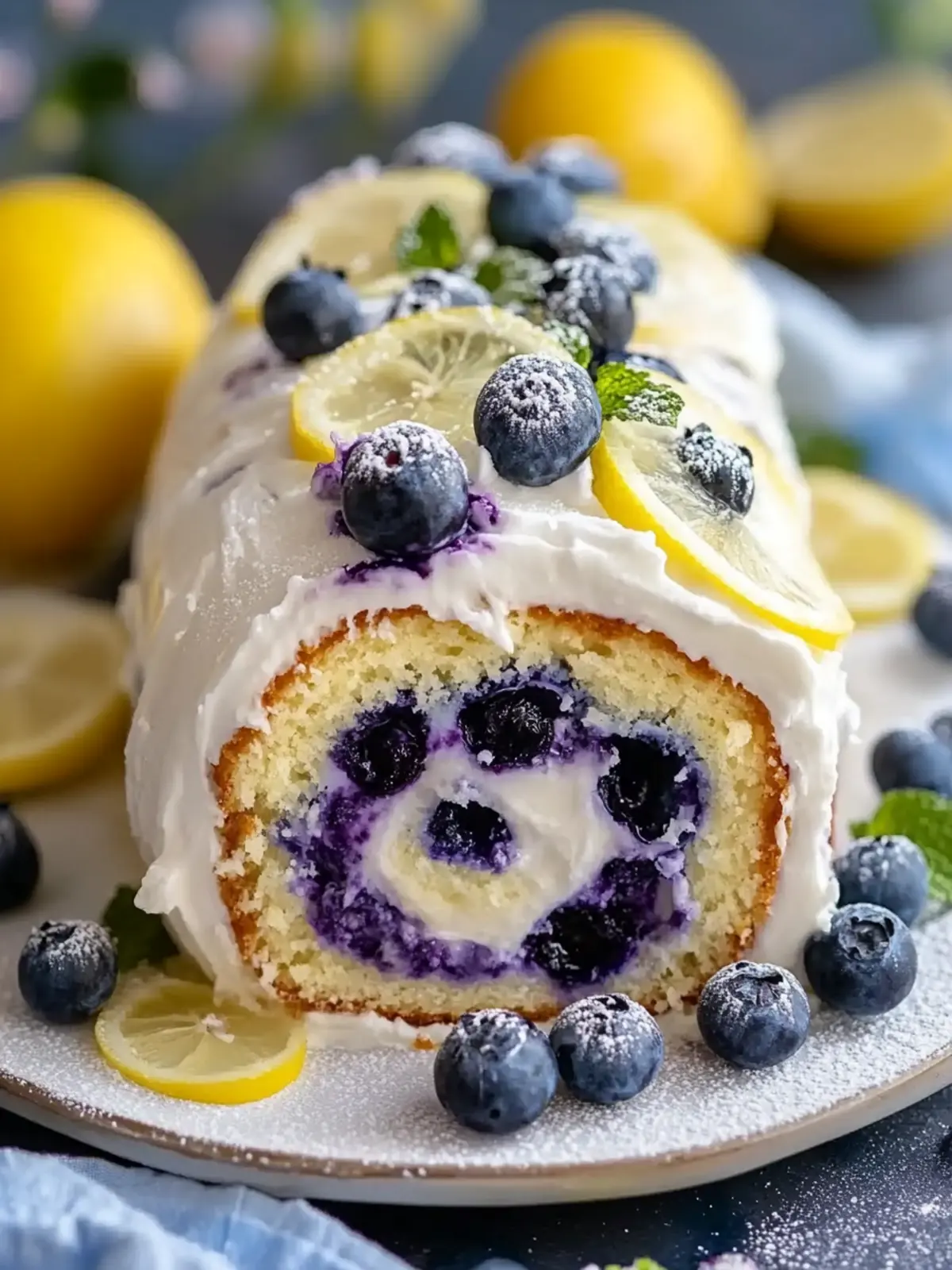 Lemon Blueberry Sponge Cake Roll Recipe for a Spring Treat 5 Lemon Blueberry Sponge Cake Roll Recipe