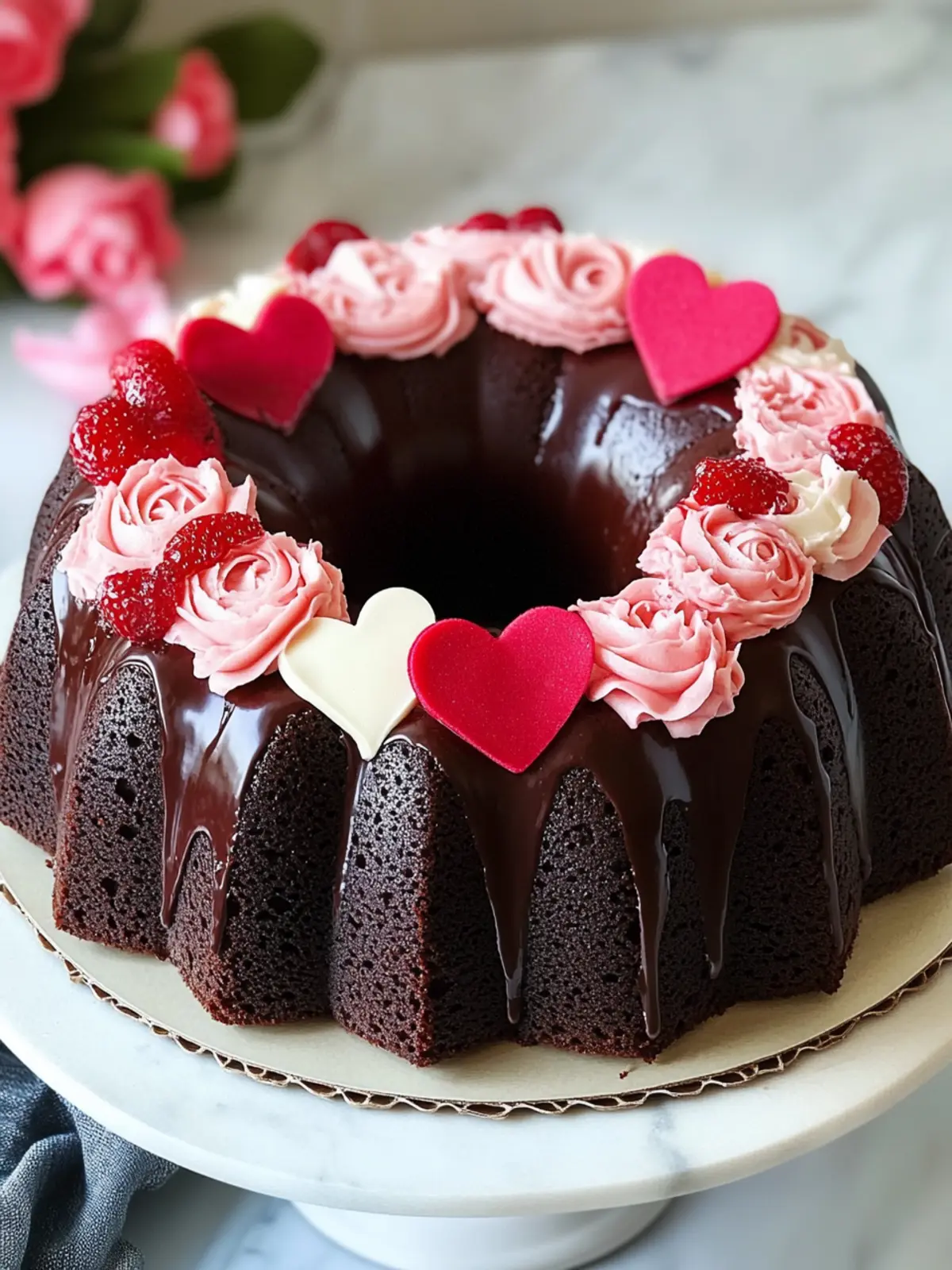 Easy Chocolate Bundt Valentine’s Cake
