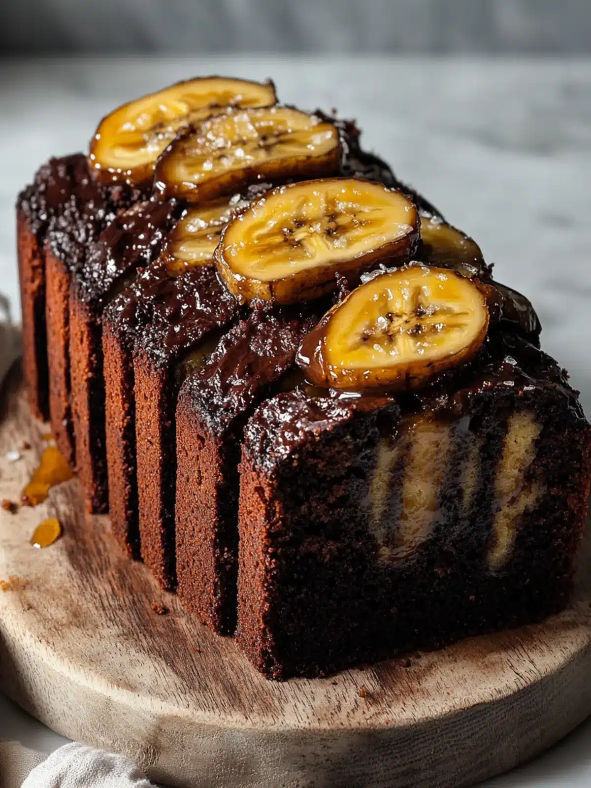 Chocolate & caramelised banana bread