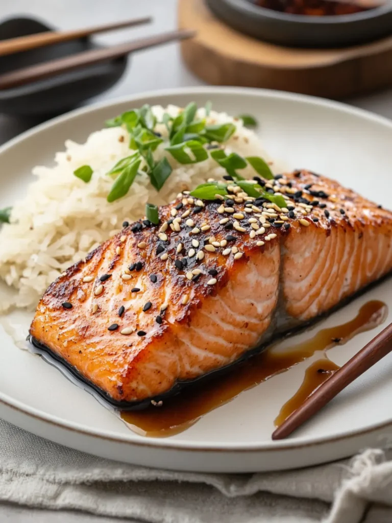 Sake-Glazed Salmon with Sesame Seeds