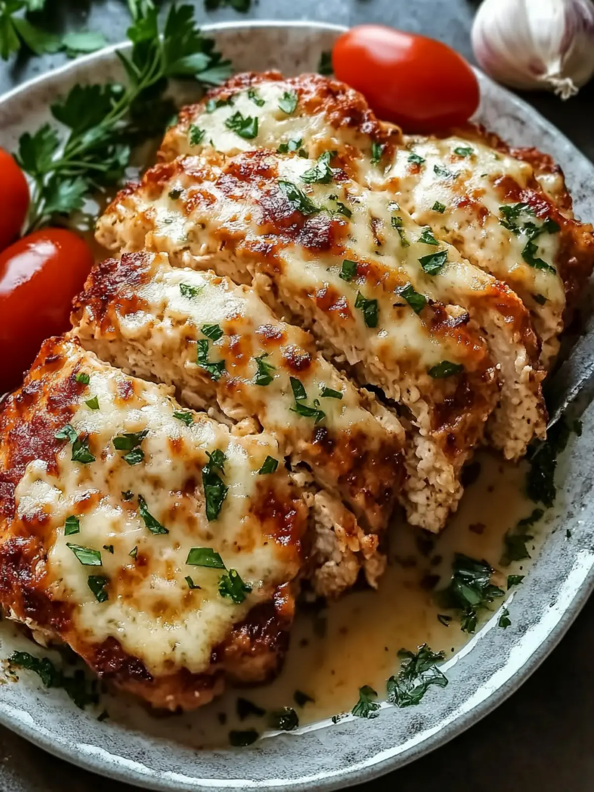 The Ultimate Garlic Parmesan Chicken Meatloaf