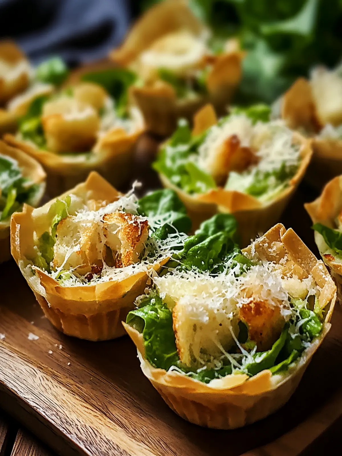 Caesar Salad Parmesan Cups
