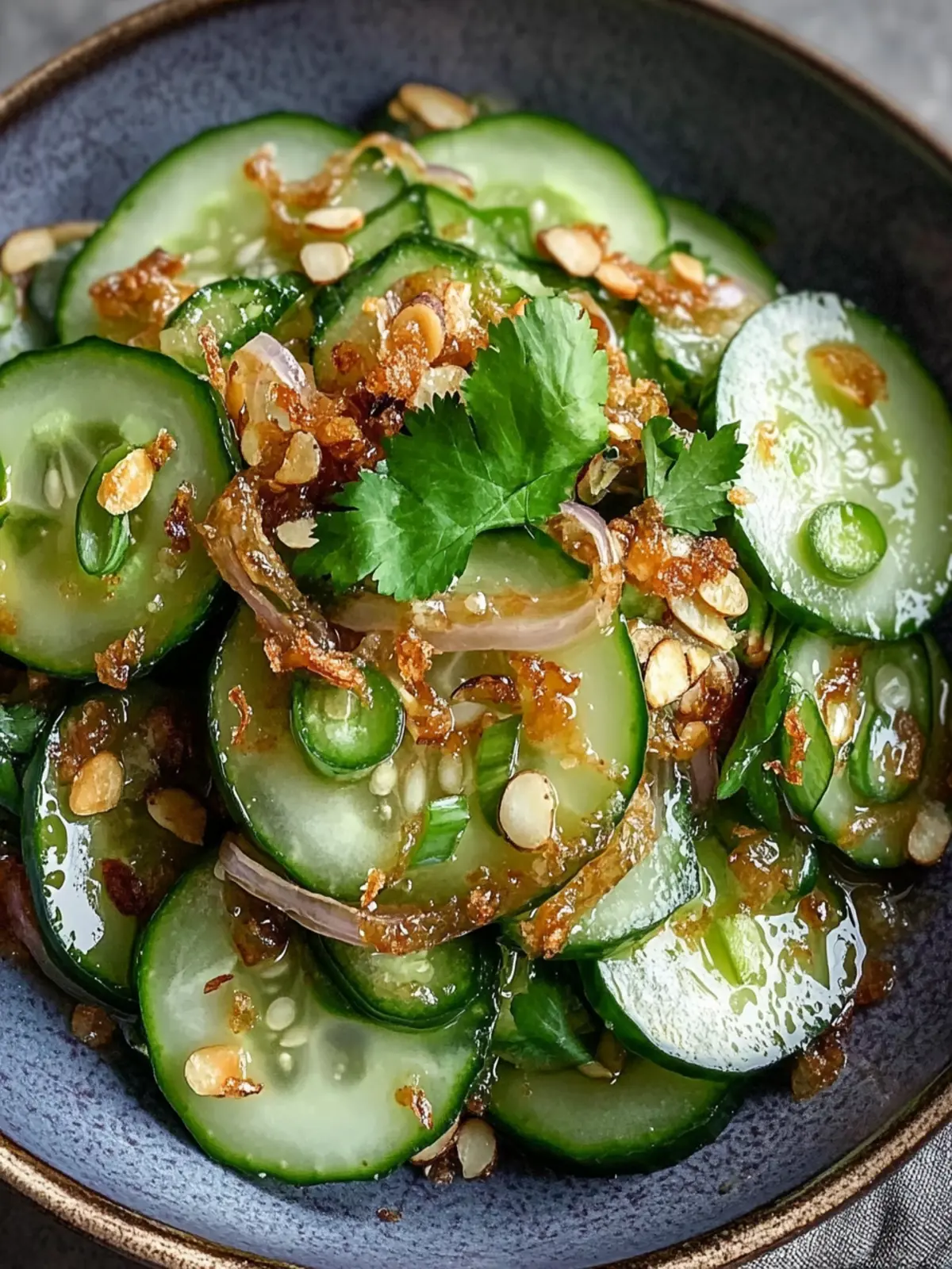 Refreshing Miso Cucumber Salad with Crispy Shallots Delights! 3 Refreshing Miso Cucumber Salad with Crispy Shallots Delights!