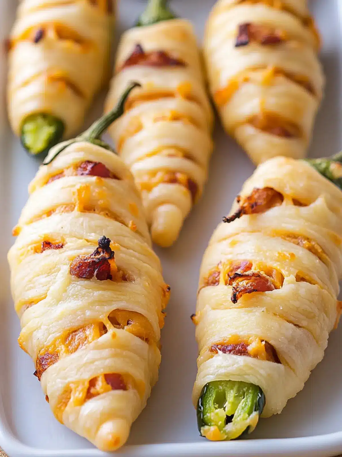 Jalapeno Popper Mummies: Spooky, Cheesy Halloween Delight 2 Jalapeno Popper Mummies
