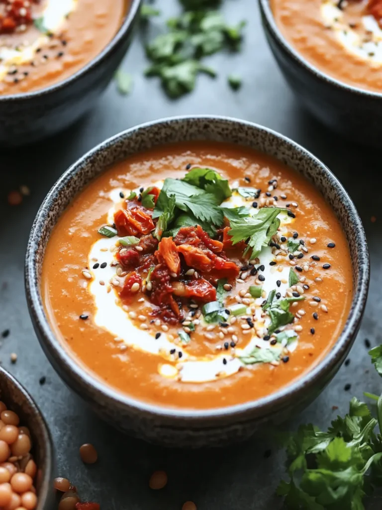Spicy Sesame Carrot Soup with Red Lentils
