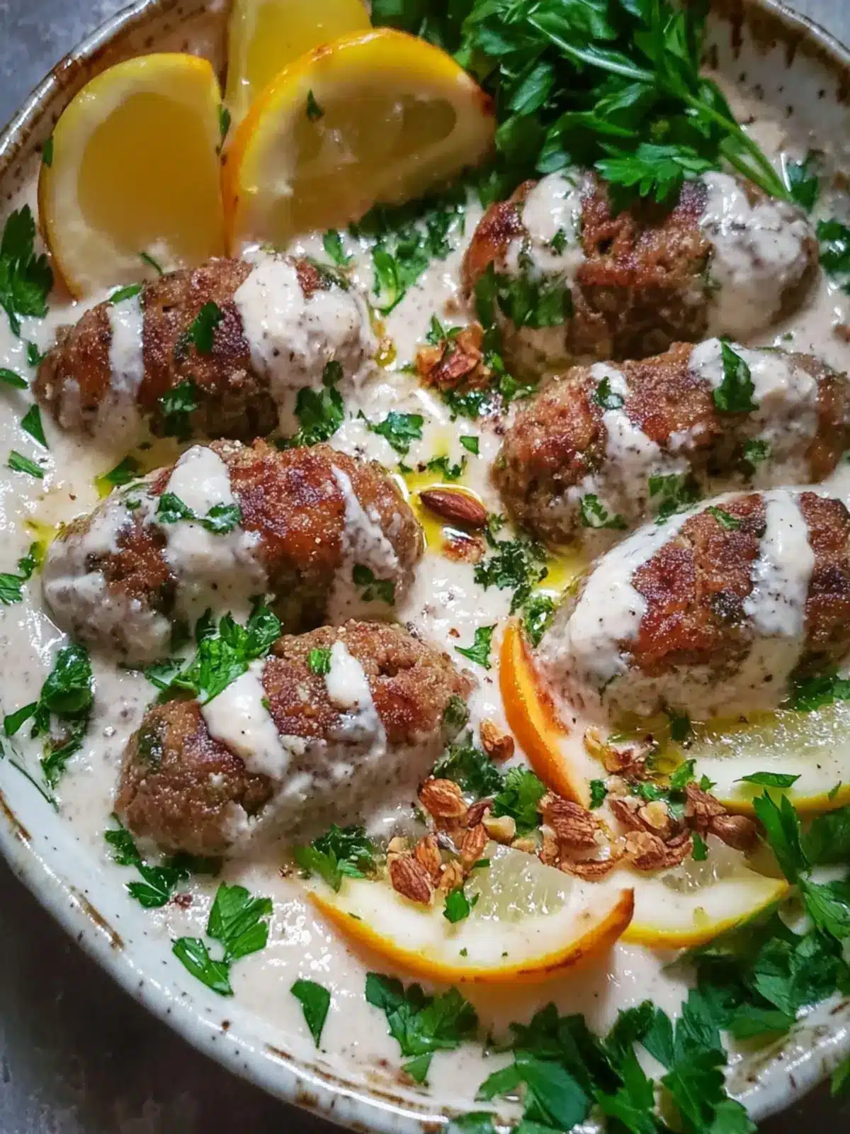 Middle Eastern Kufta Bil Tahiniye