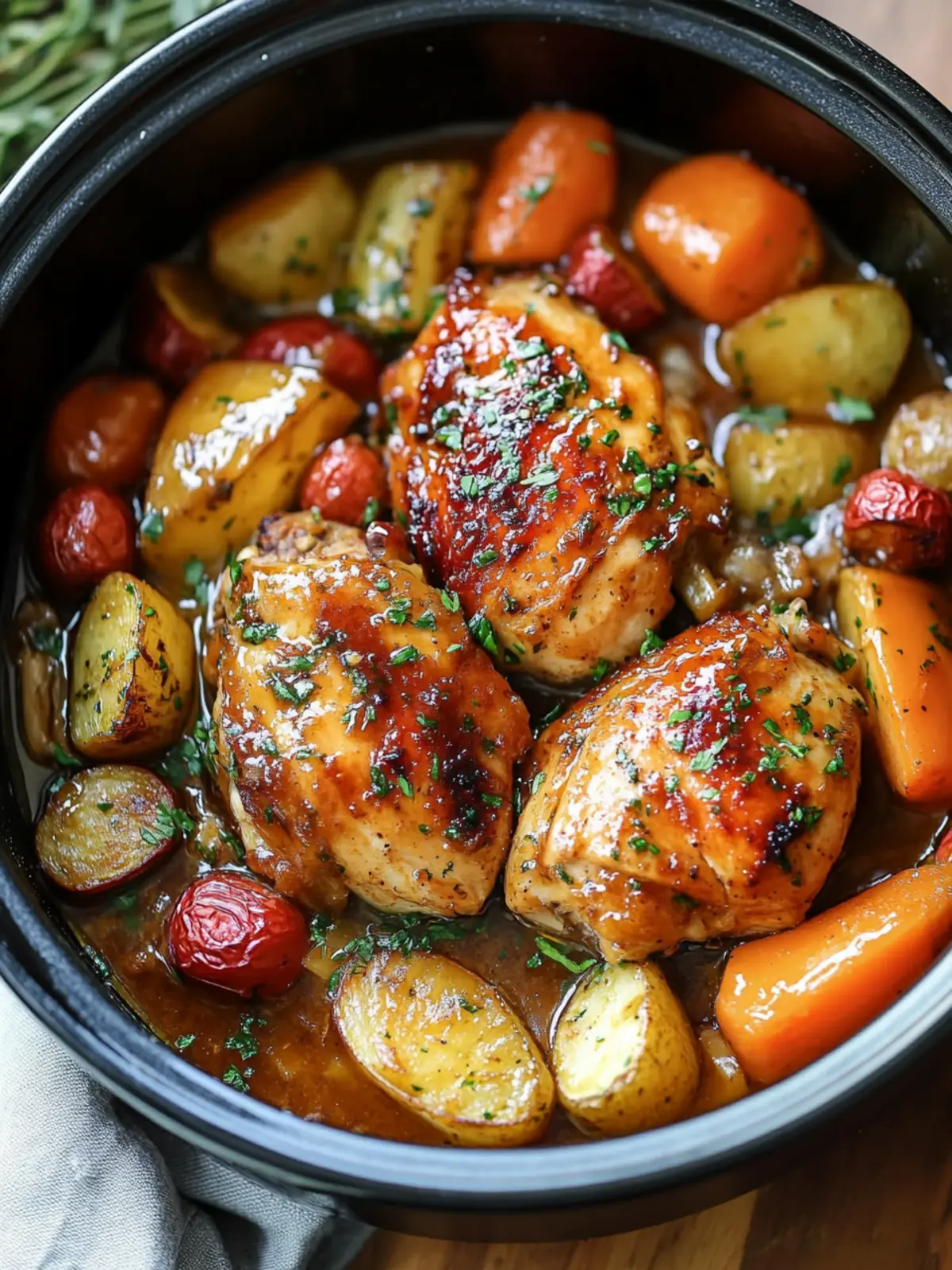 Slow Cooker Honey Garlic Chicken and Veggies – Cozy Simplicity 3 Slow Cooker Honey Garlic Chicken and Veggies (Saucy, Cozy & So Simple)