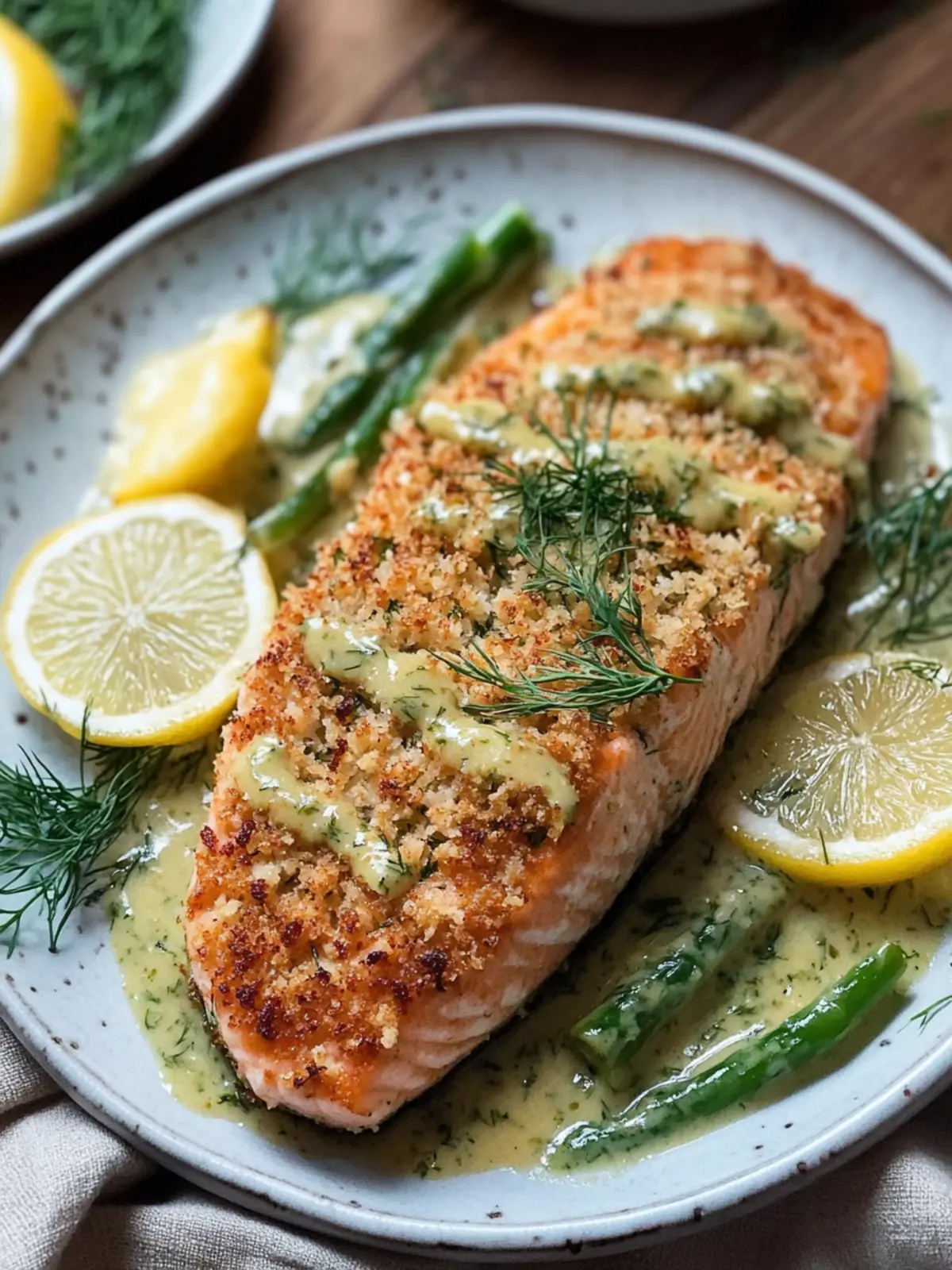 Dijon Dill Panko Crusted Salmon