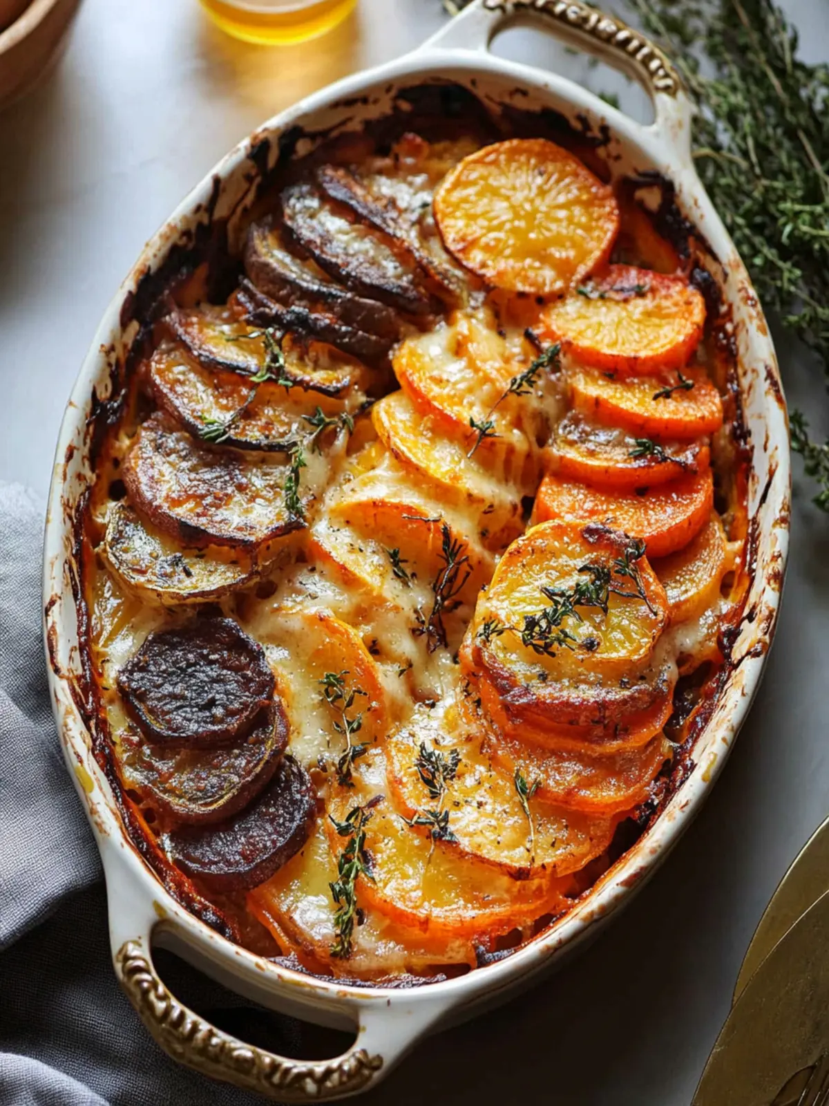 Cheesy Root Vegetable Gratin