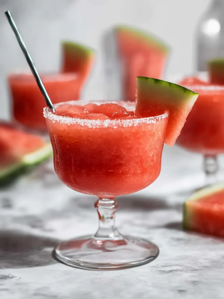 Easy Frozen Watermelon Margarita Mocktail