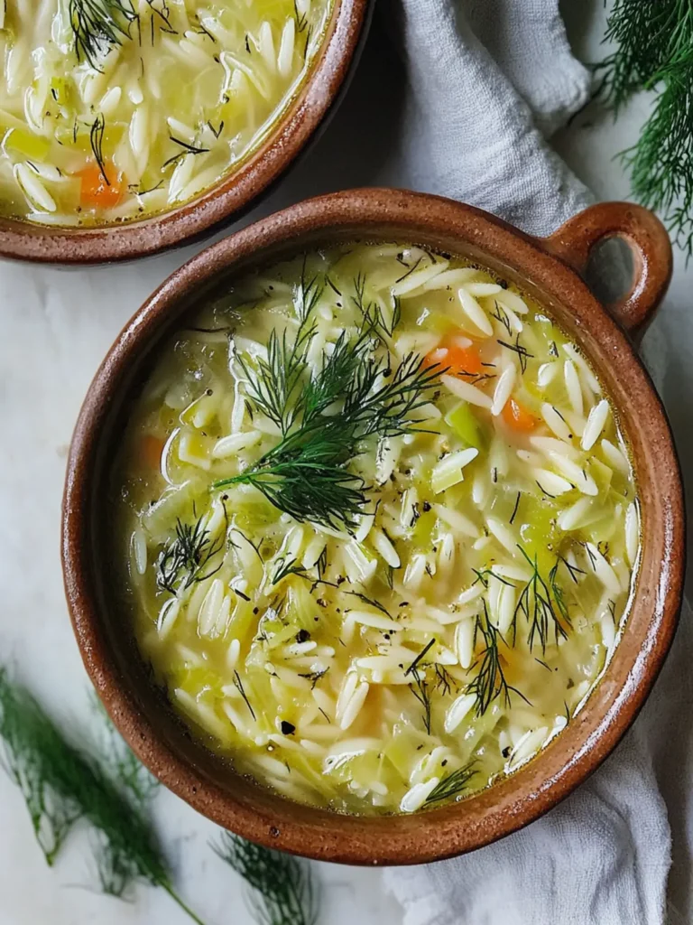 Orzo, Leek and Dill Soup