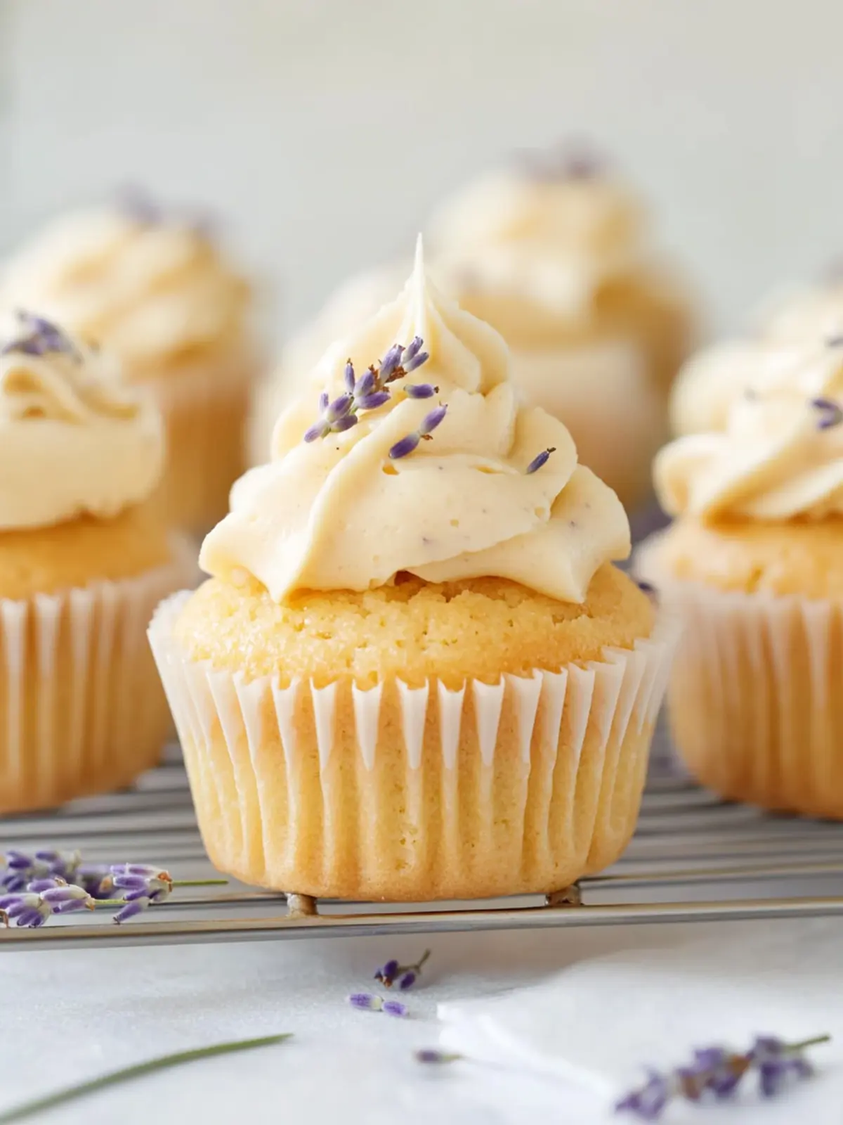 Lavender Cupcakes With Honey Buttercream