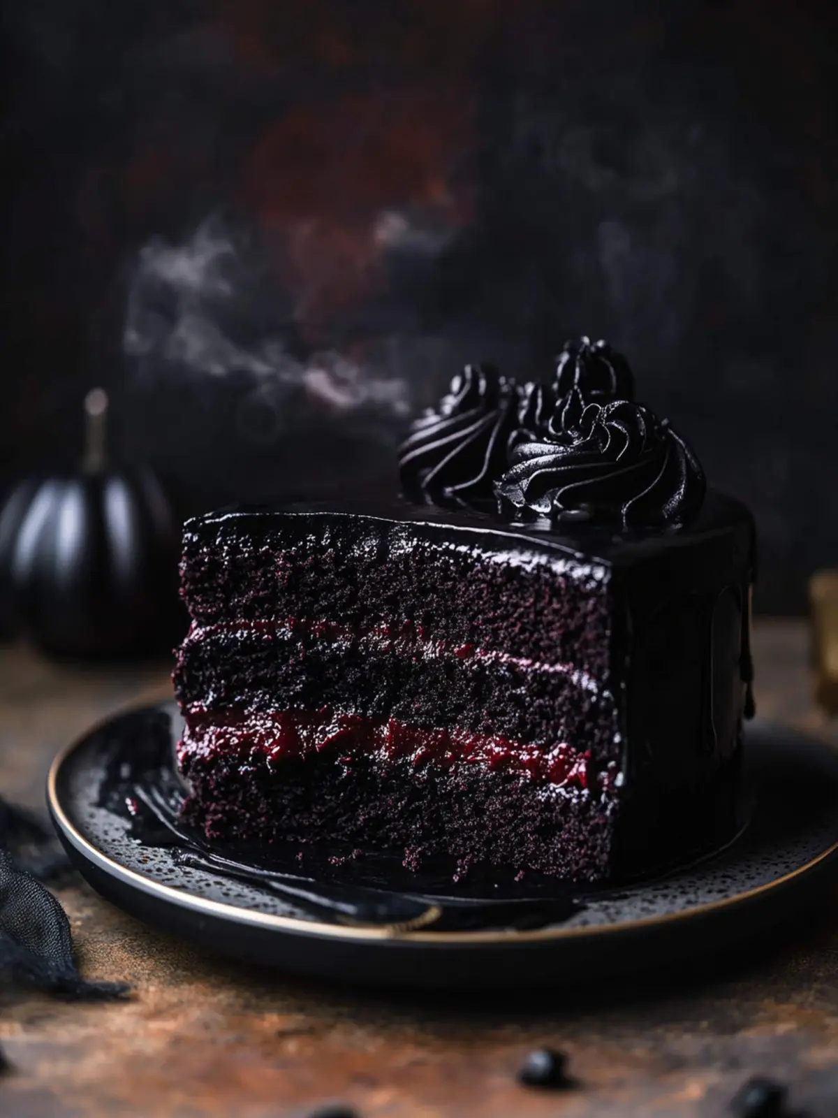 Spooky Black Velvet Halloween Cake