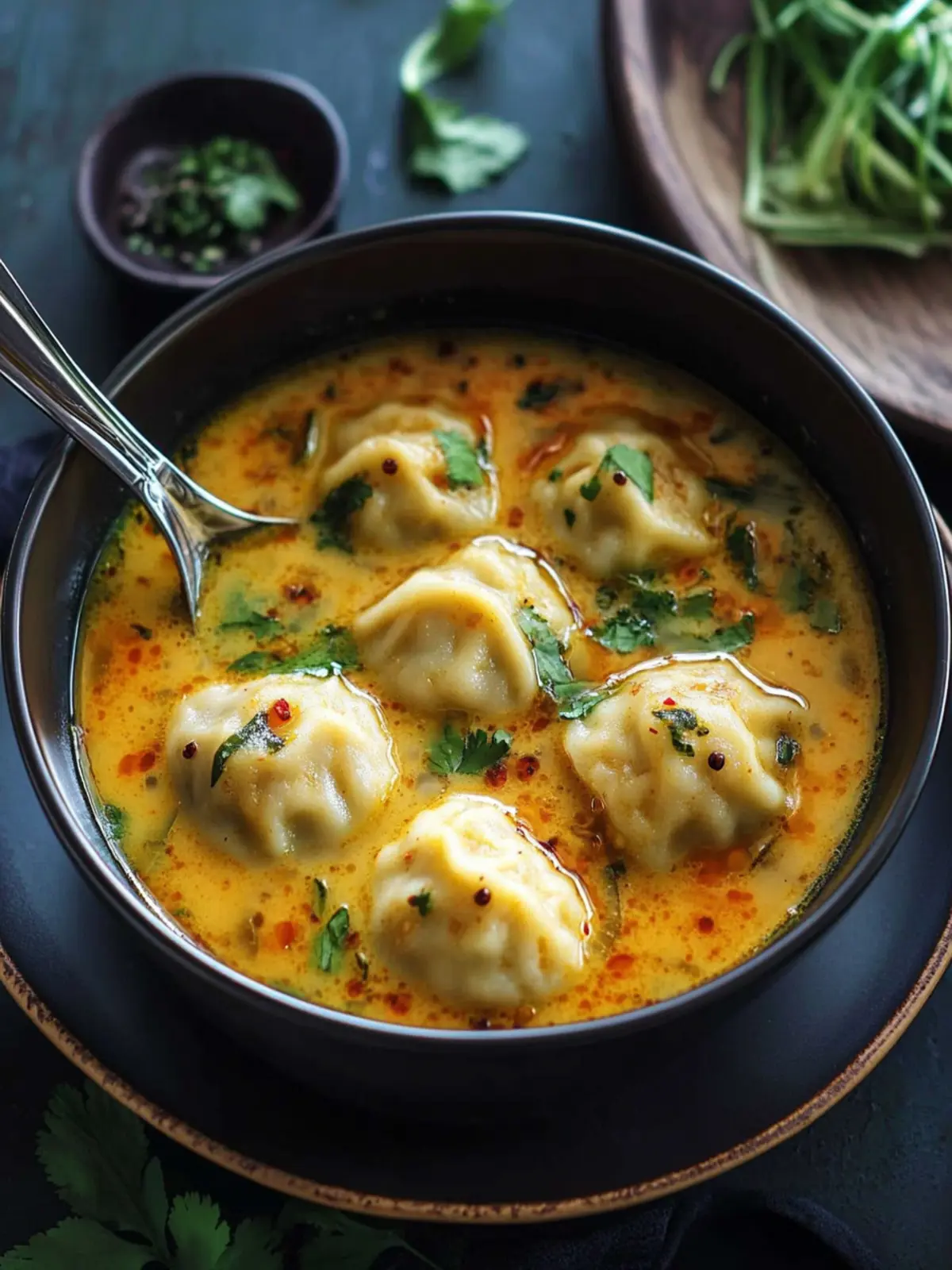 Quick Coconut Curry Soup with Dumplings