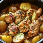 Garlic Parmesan Crockpot Chicken and Potatoes
