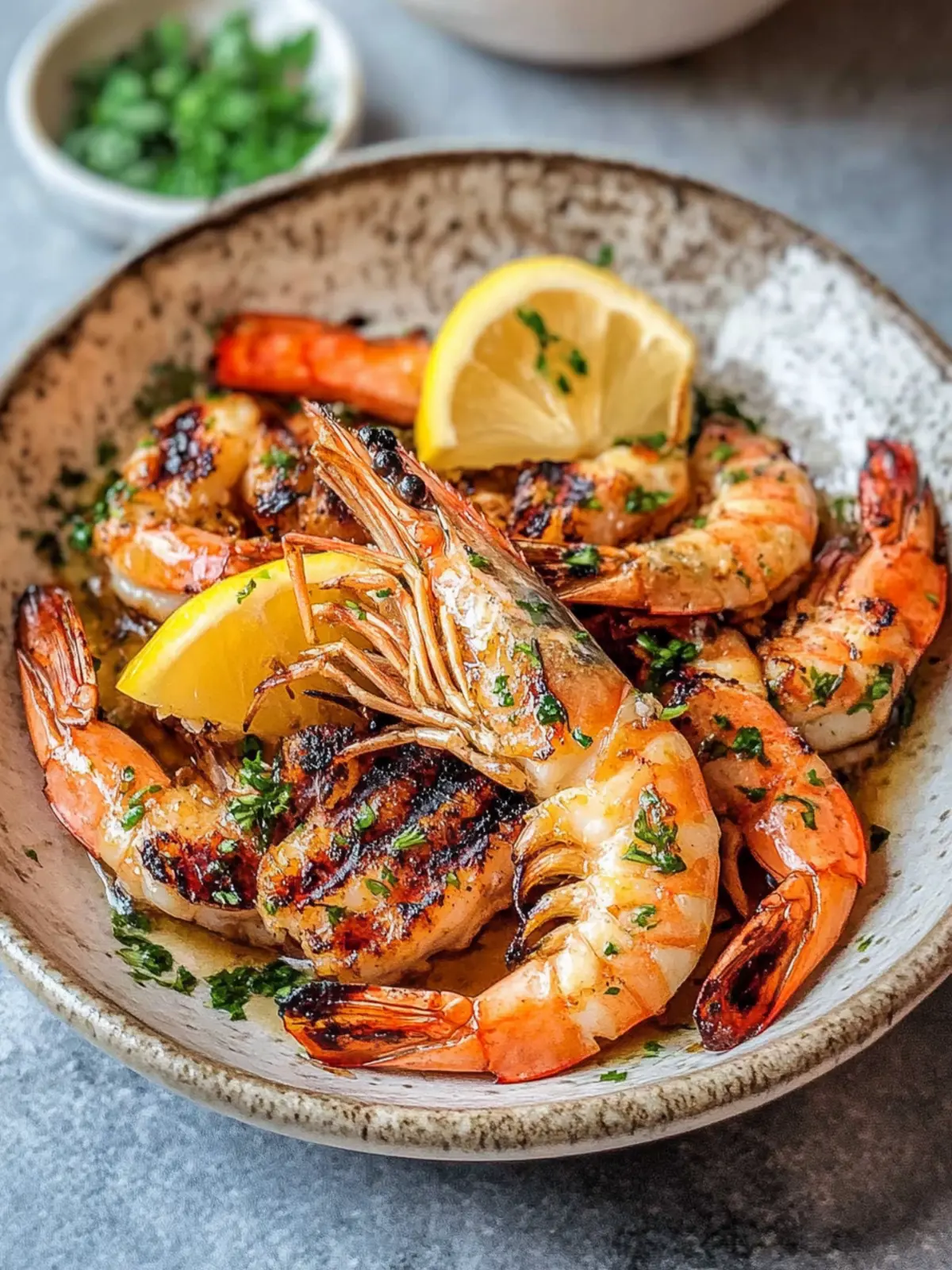 BBQ Grilled Prawns with Garlic, Lemon & Chilli