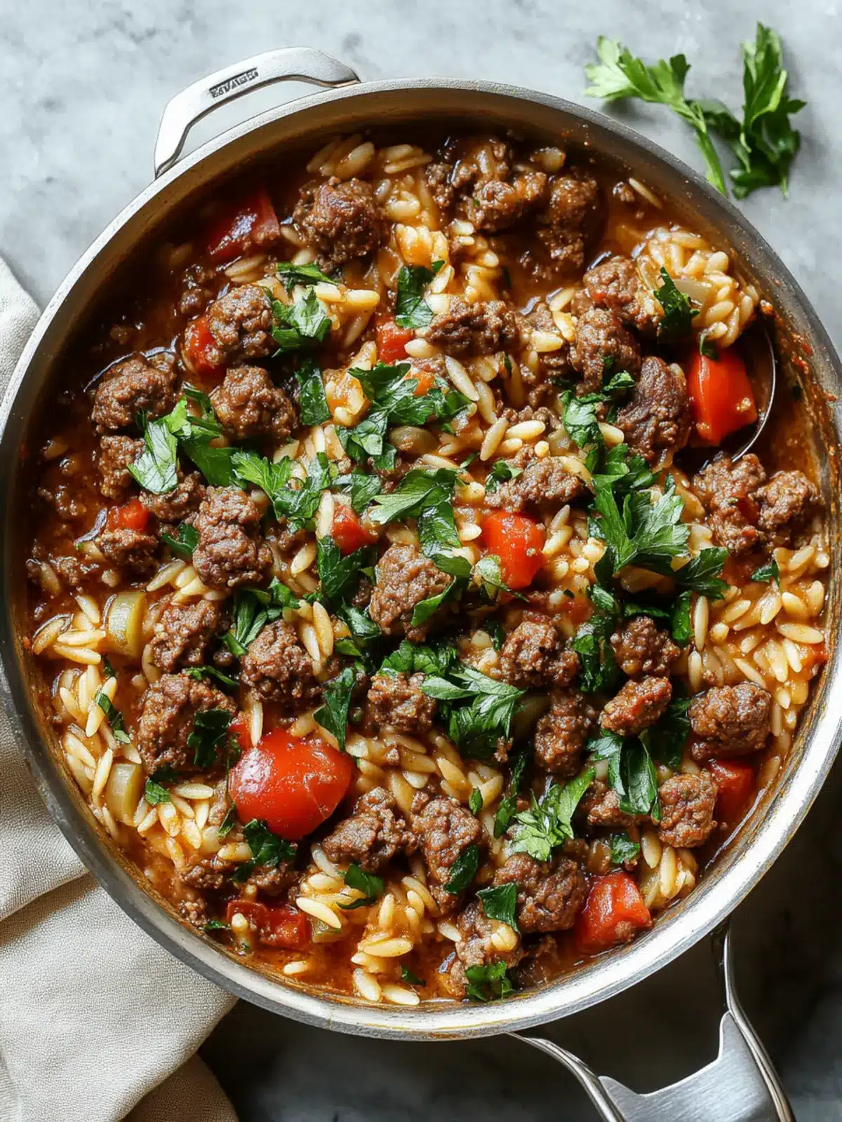 Cozy Nights, Hearty Bites: The Ultimate Ground Beef Orzo Skillet Feast