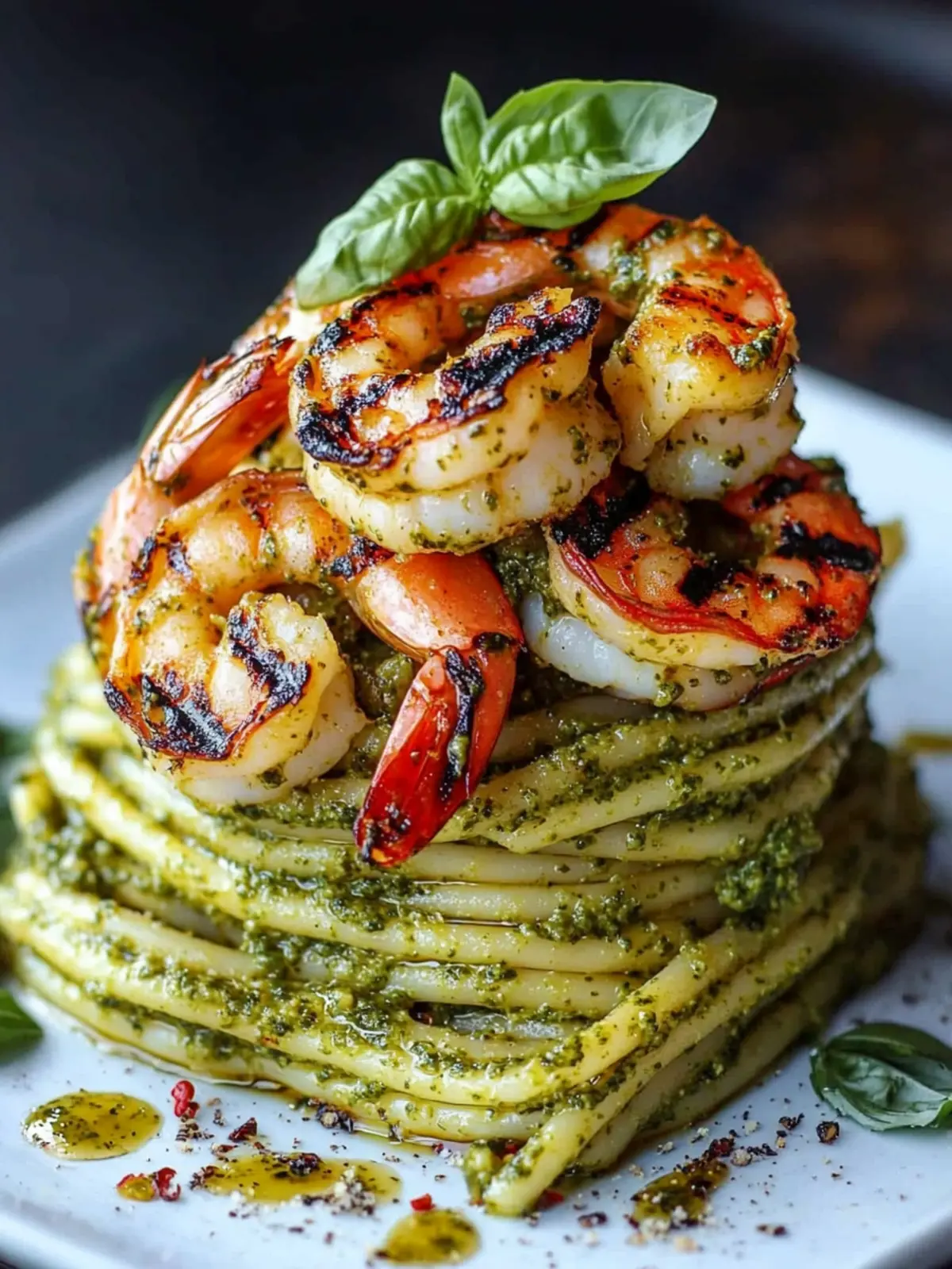 Pesto Pasta and Grilled Shrimp Stack for Effortless Elegance 2 Pesto Pasta and Grilled Shrimp Stack