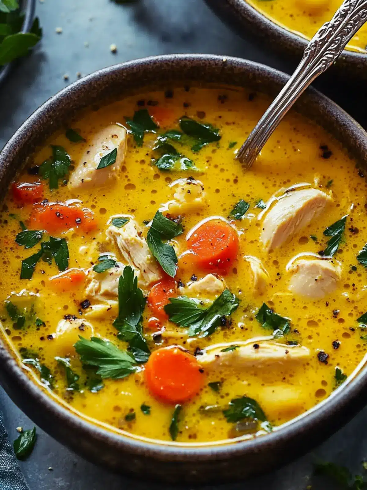 Cozy Creamy Coconut Turmeric Chicken Soup Recipe for Winter