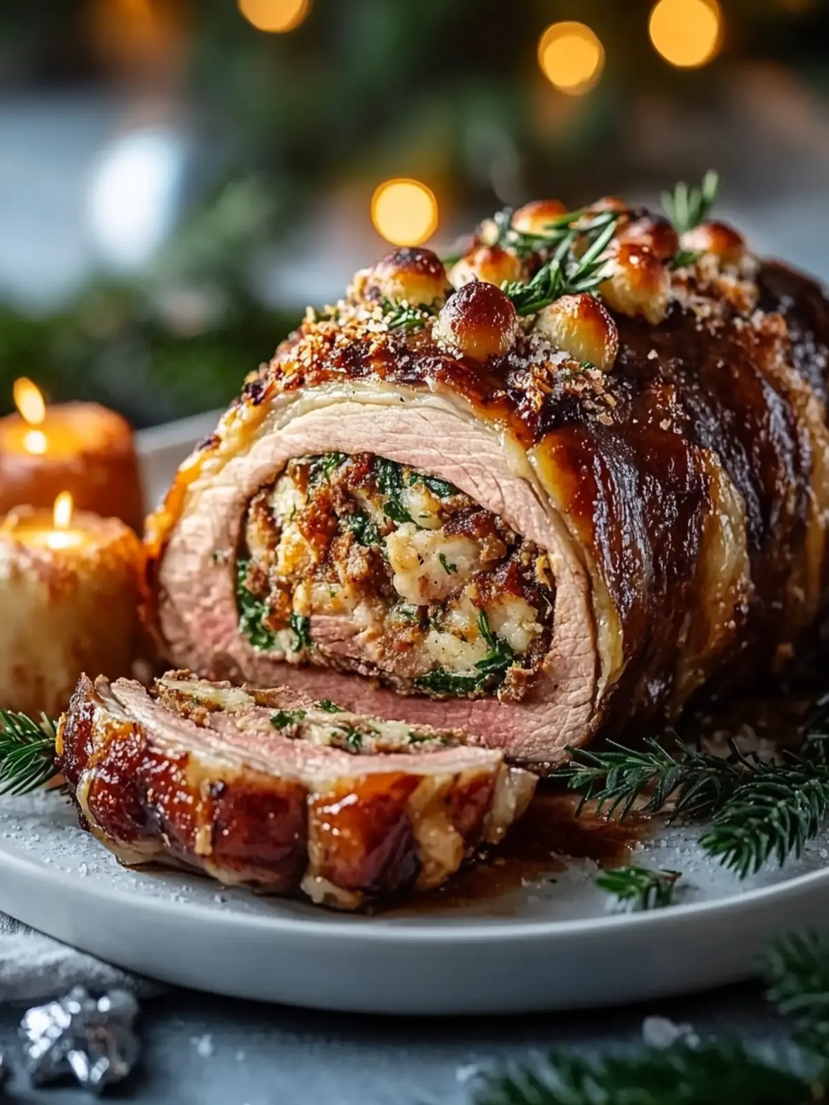 Juicy Christmas Stuffed Beef Roast