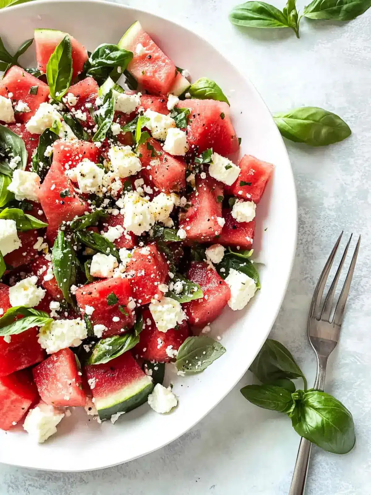Watermelon Basil Feta Salad