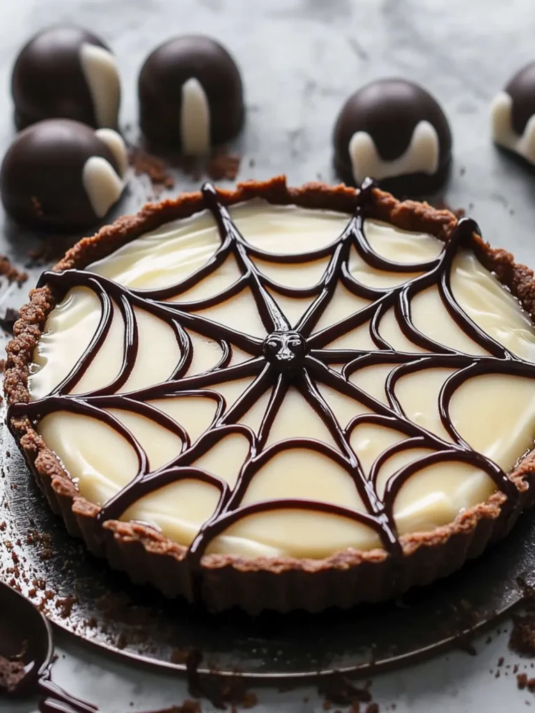 Halloween Spiderweb Chocolate Tart
