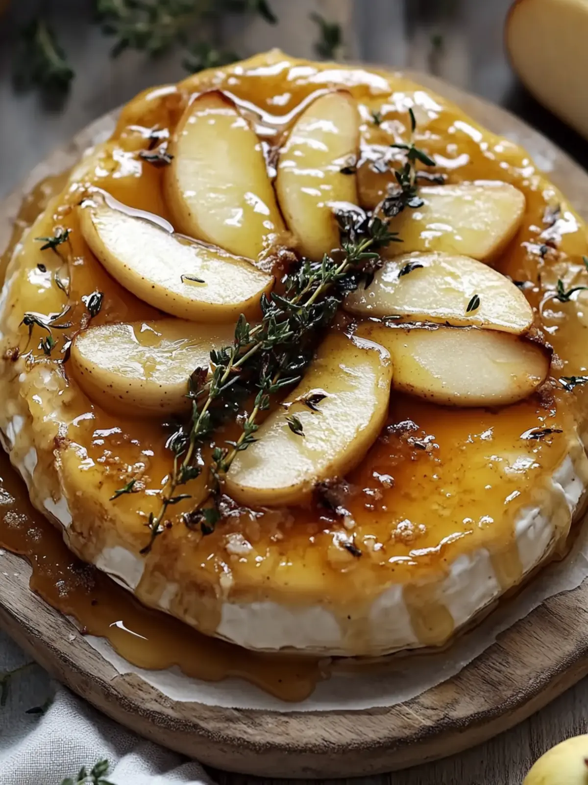Golden Baked Brie with Caramelized Apples and Thyme Bliss