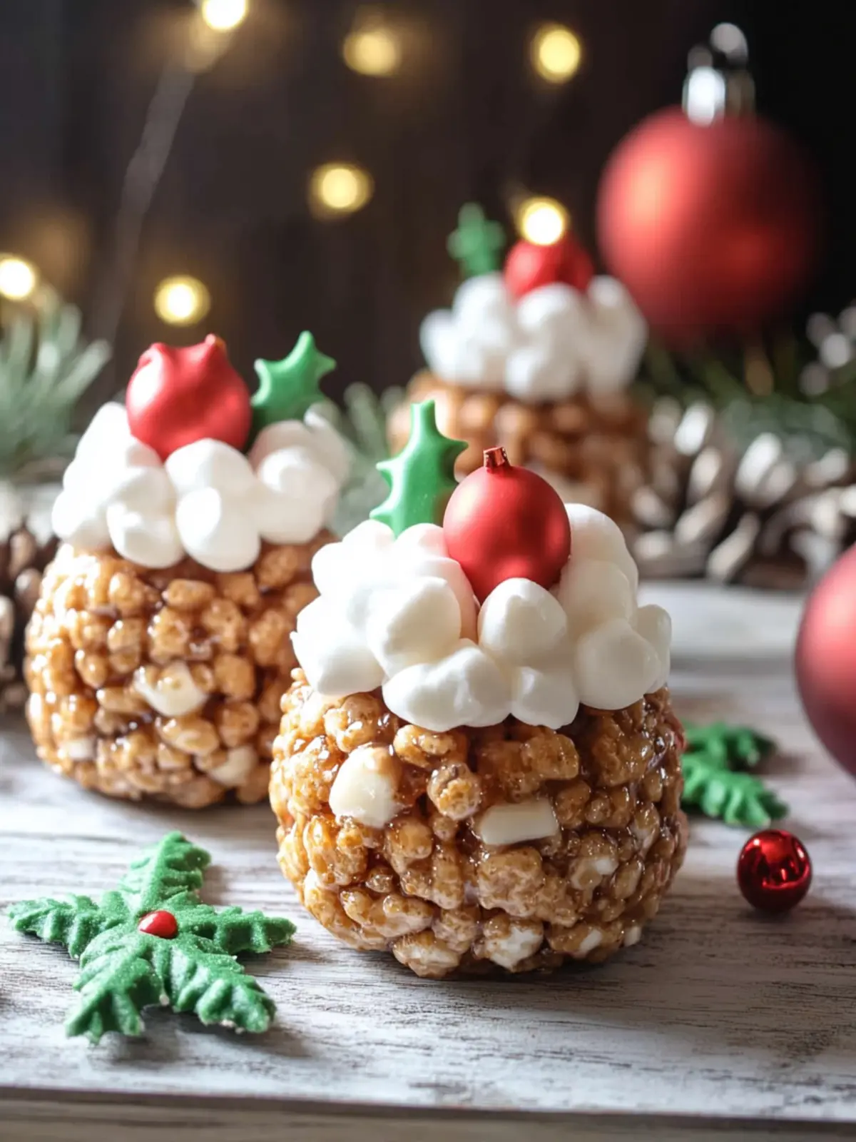 Rice Krispie Christmas Puddings