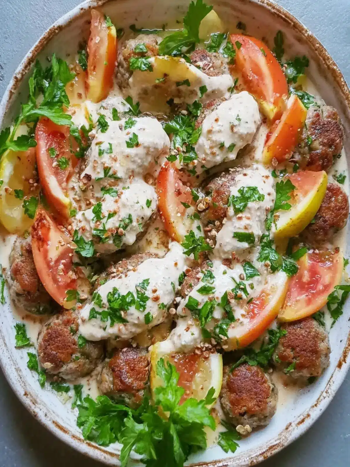 Middle Eastern Kufta Bil Tahiniye