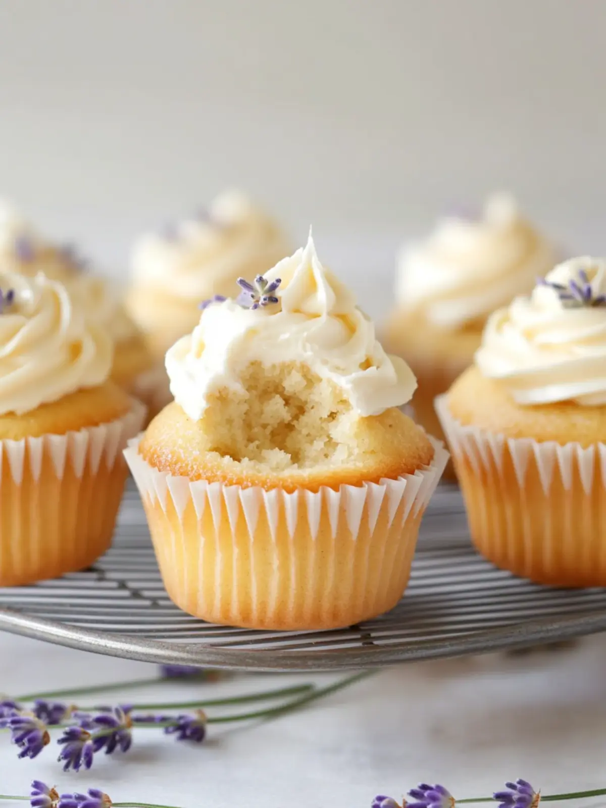 Lavender Cupcakes With Honey Buttercream