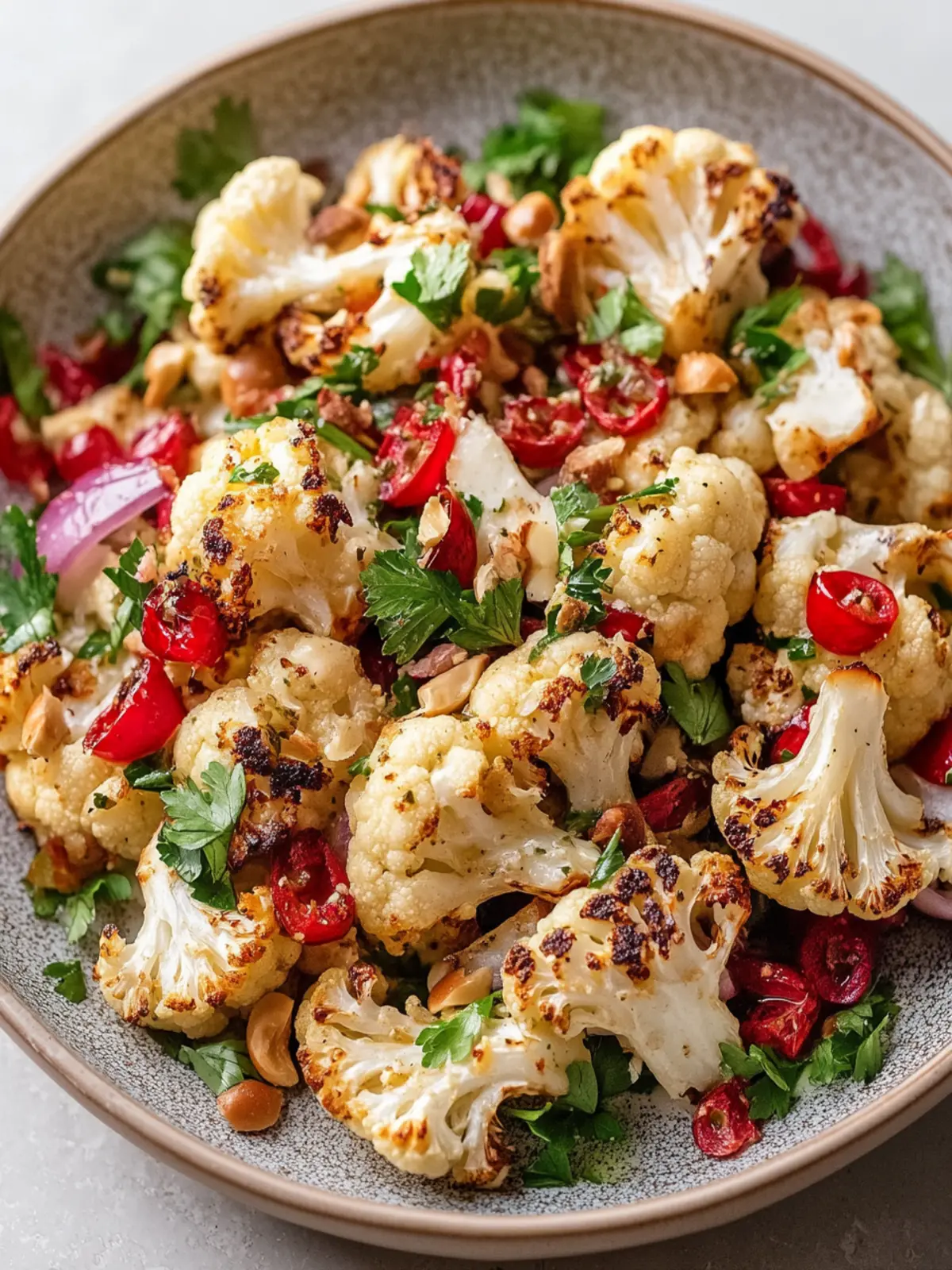 Roasted Cauliflower Tahini Salad