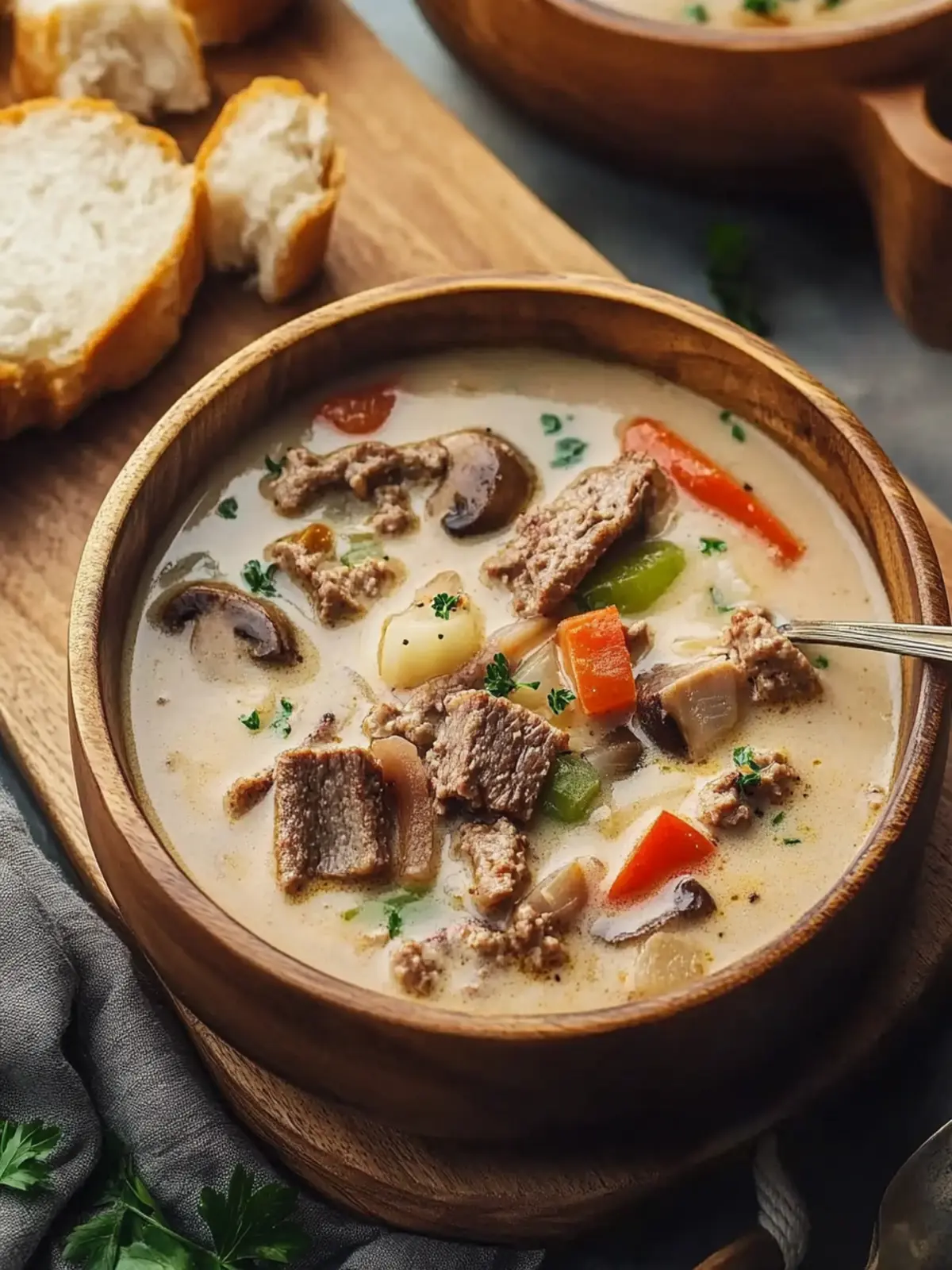 Philly Cheesesteak Soup