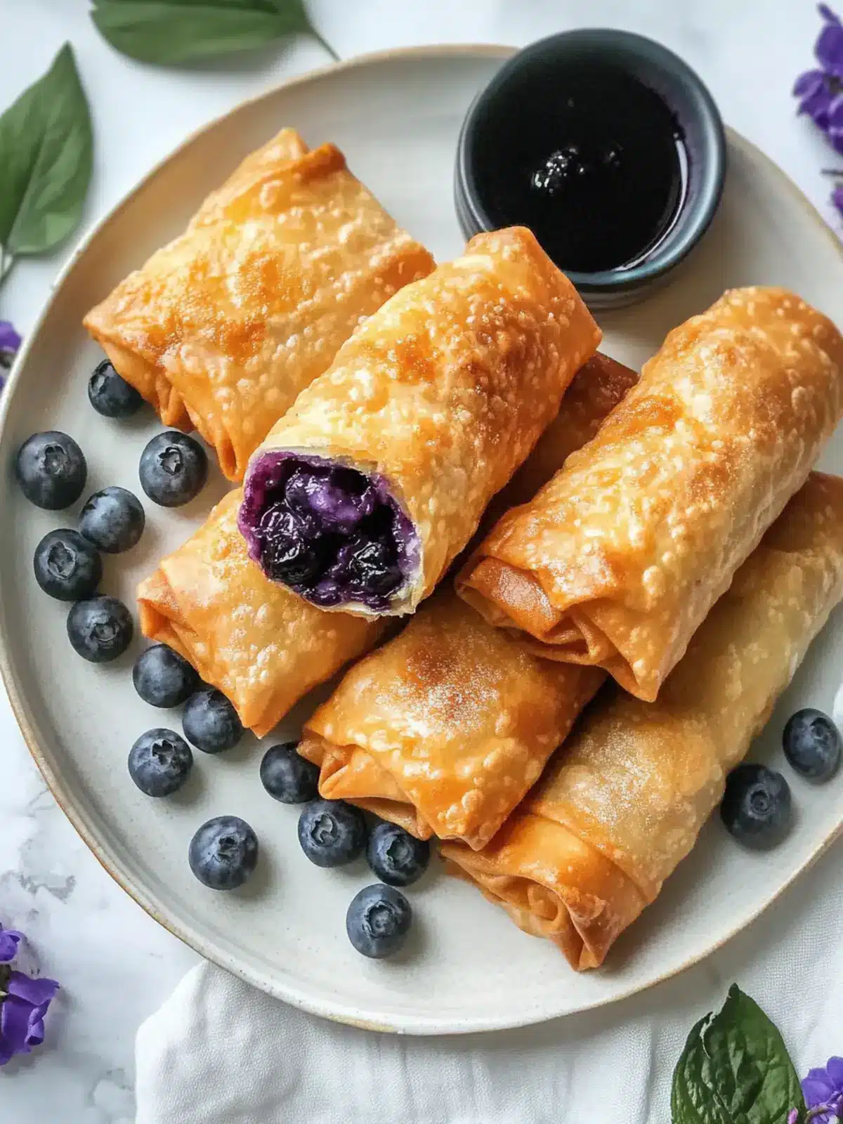 Crispy Easy Blueberry Egg Rolls for Sweet Cravings Tonight 3 Easy Blueberry Egg Rolls