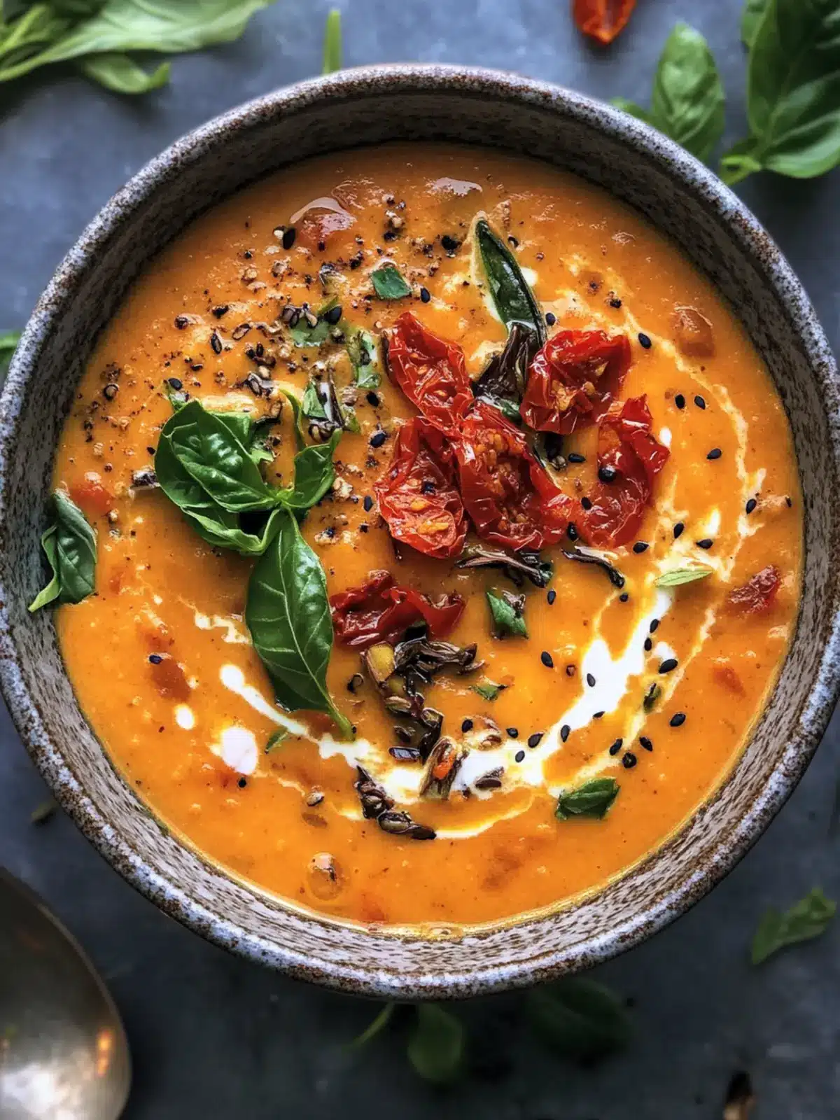 Spicy Sesame Carrot Soup with Red Lentils