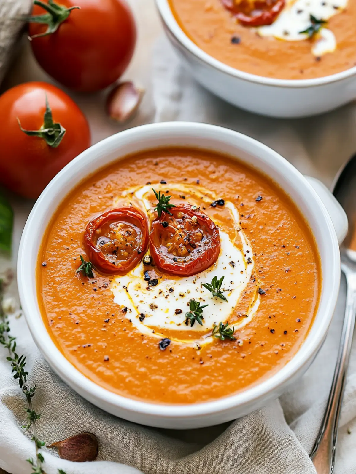 Creamy Roasted Garlic Tomato Soup