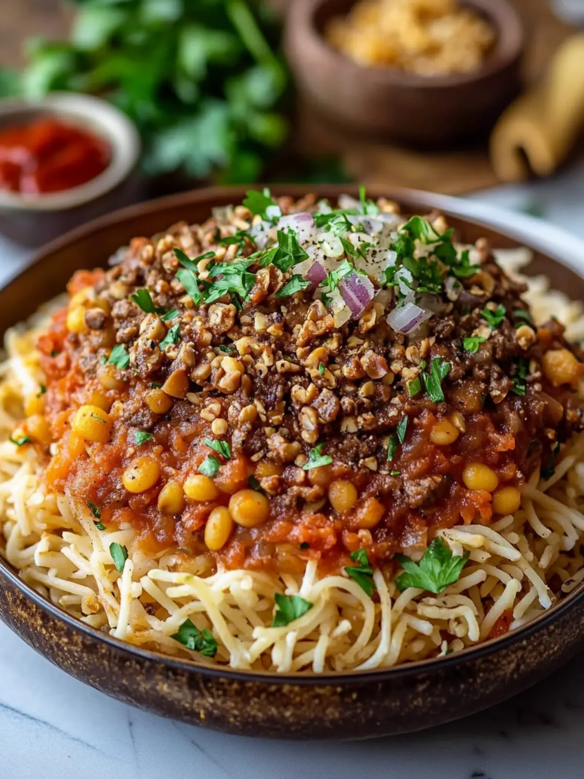 Delicious Egyptian Koshari Recipe: Your New Comfort Food Fix 2 Egyptian Koshari Recipe