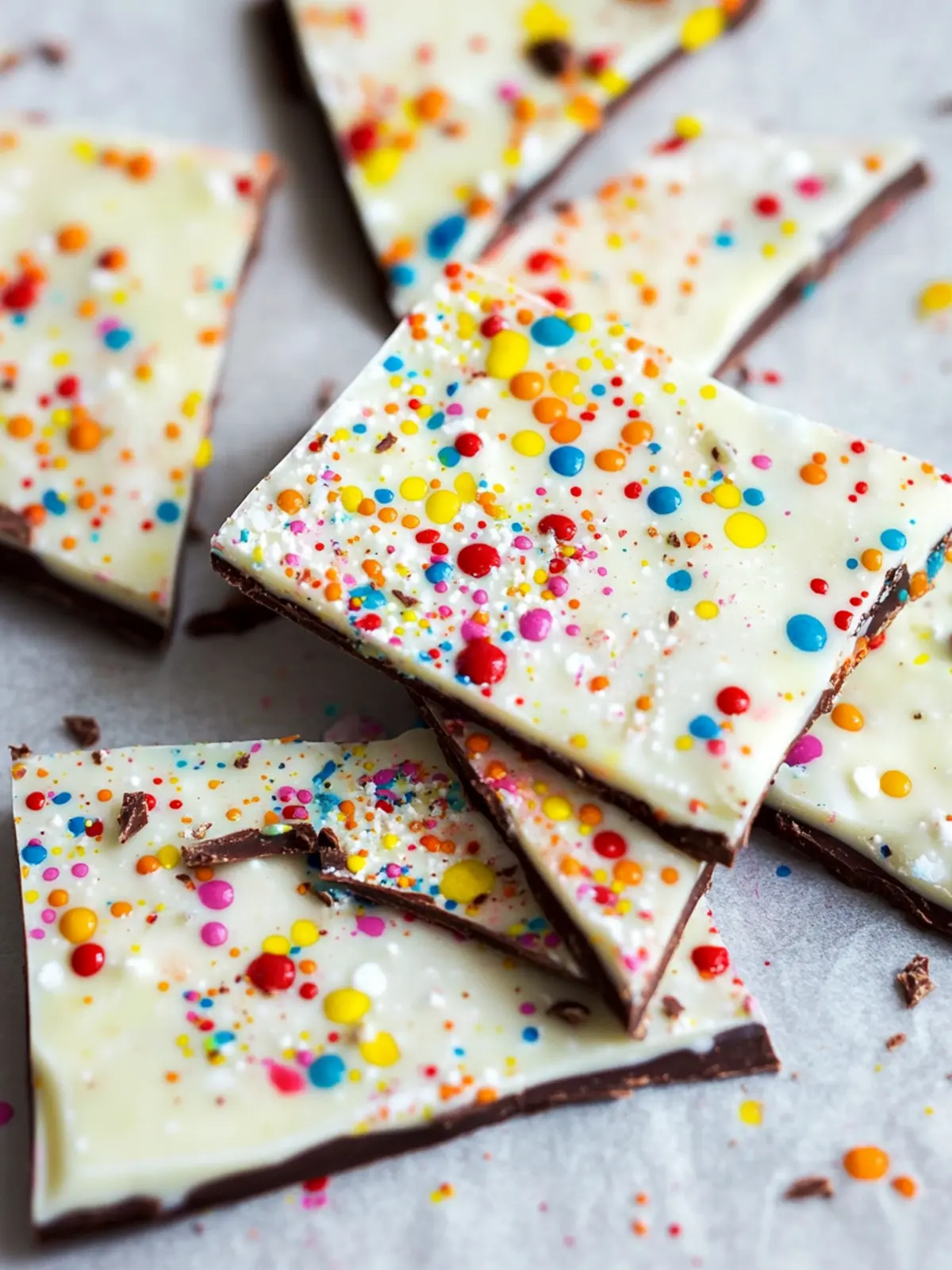 Paint Splatter Chocolate Bark
