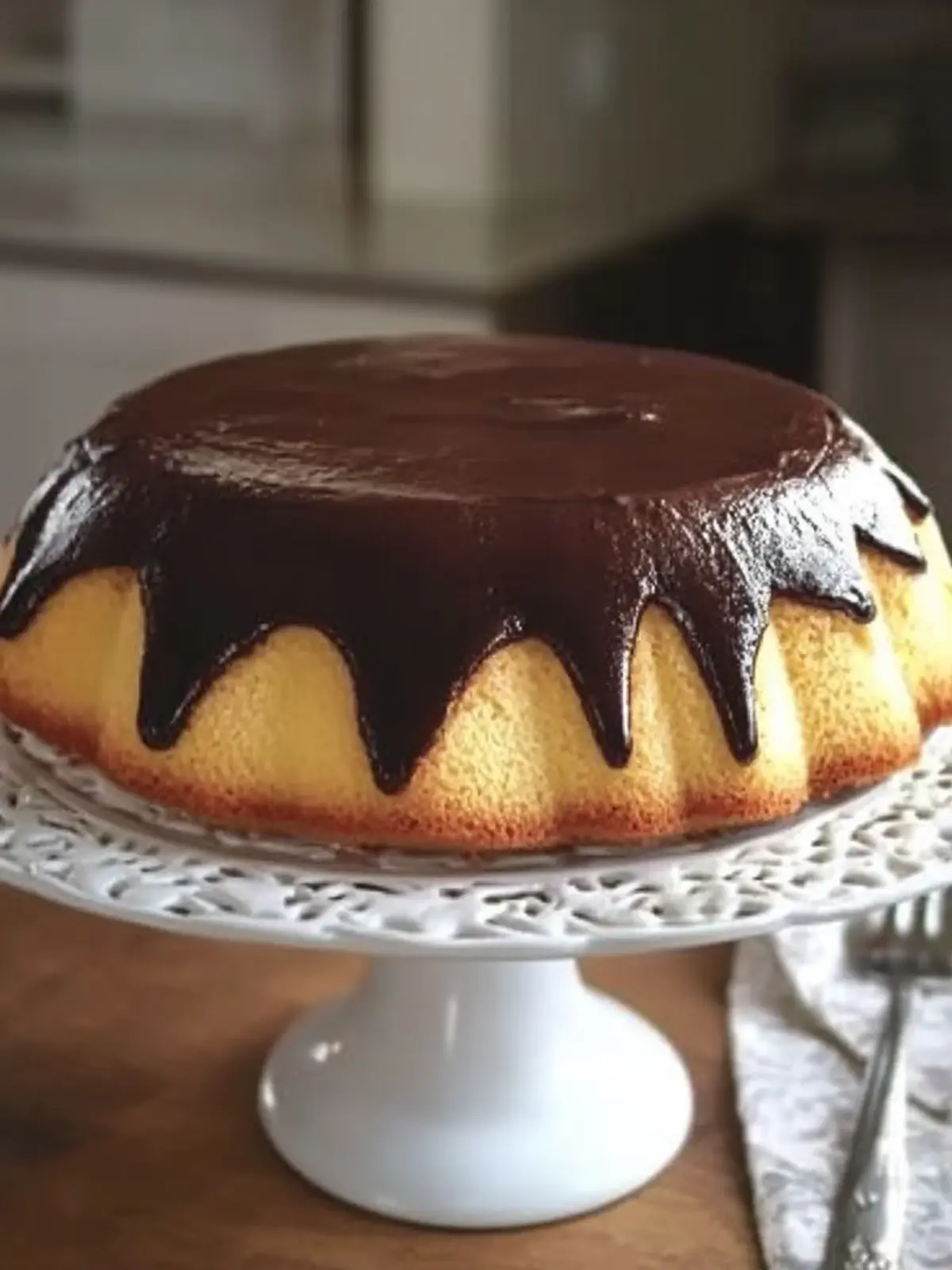 Tax Day Yogurt Cake with Fudge Icing