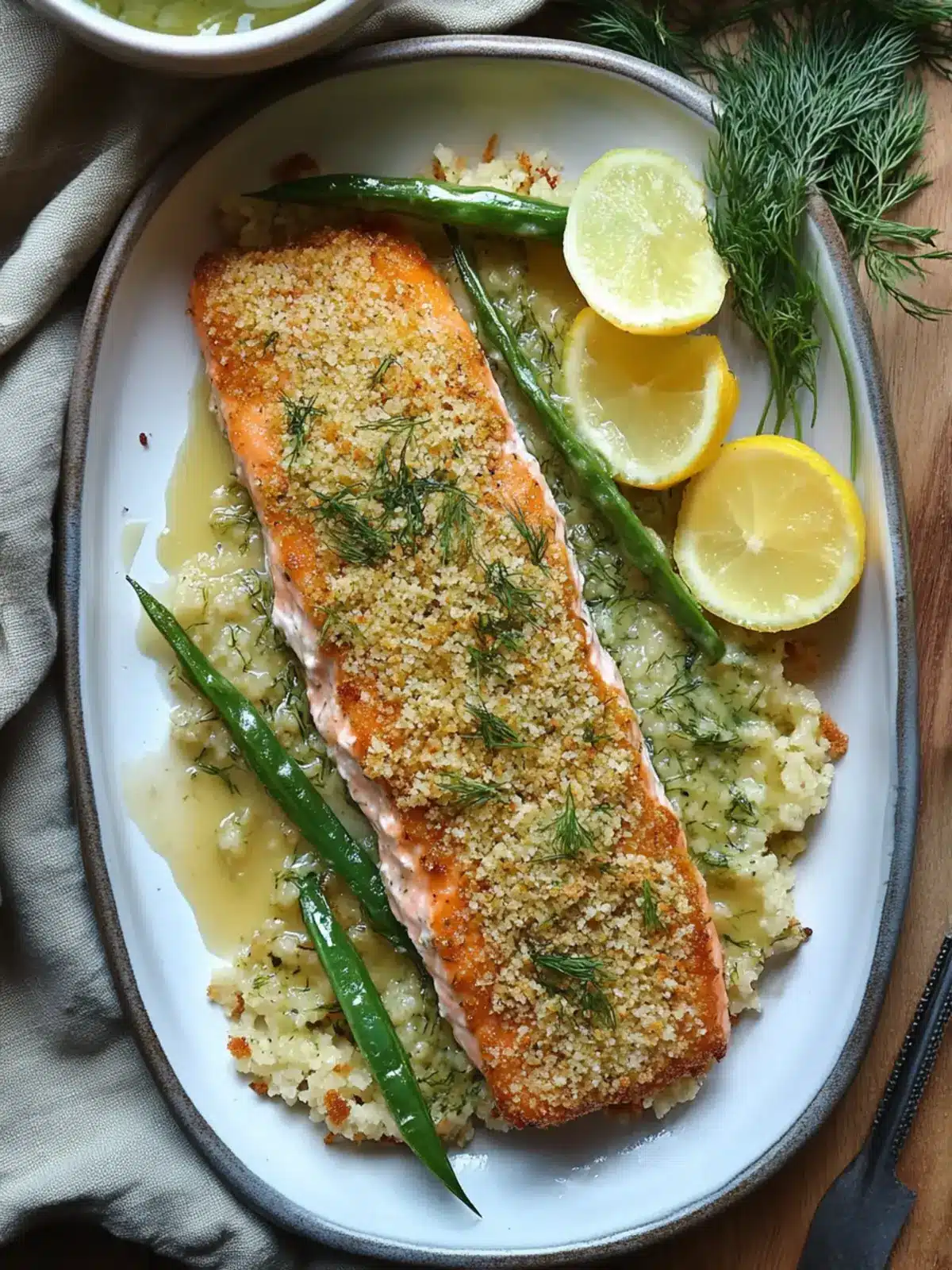 Dijon Dill Panko Crusted Salmon
