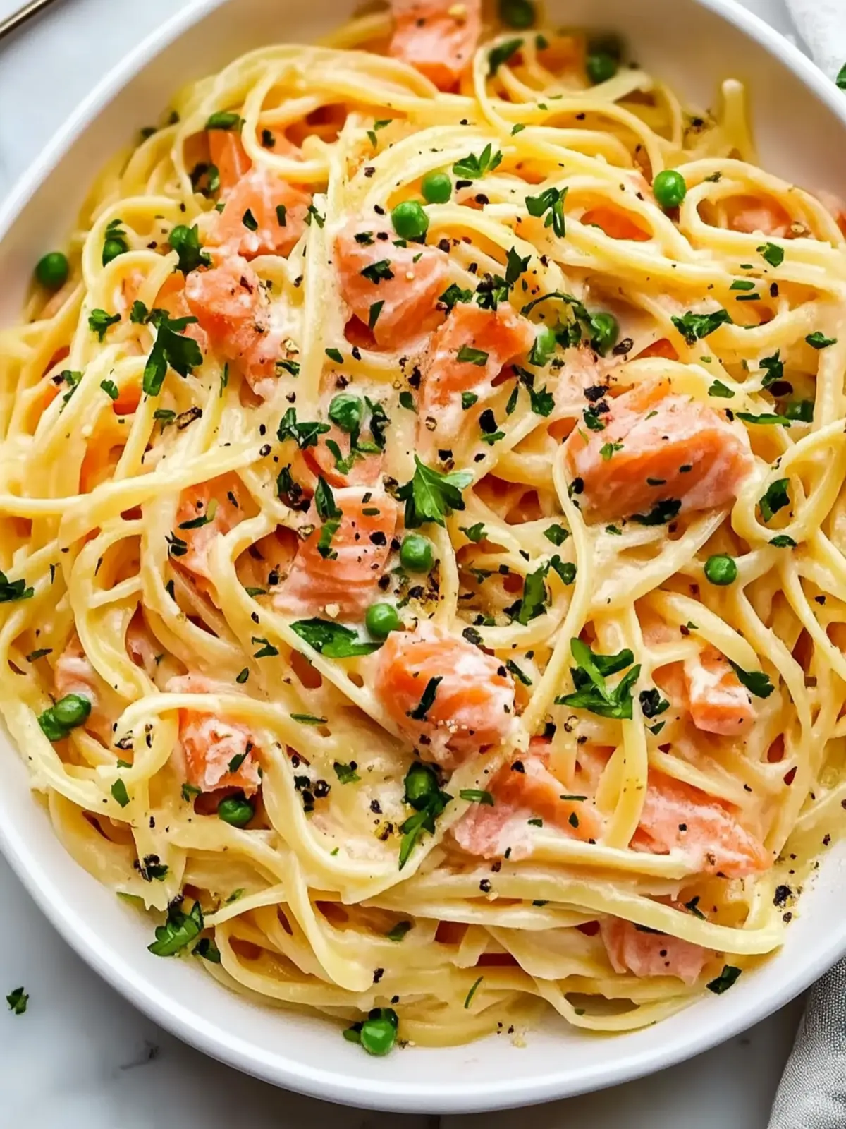 Healthier Smoked Salmon Linguine