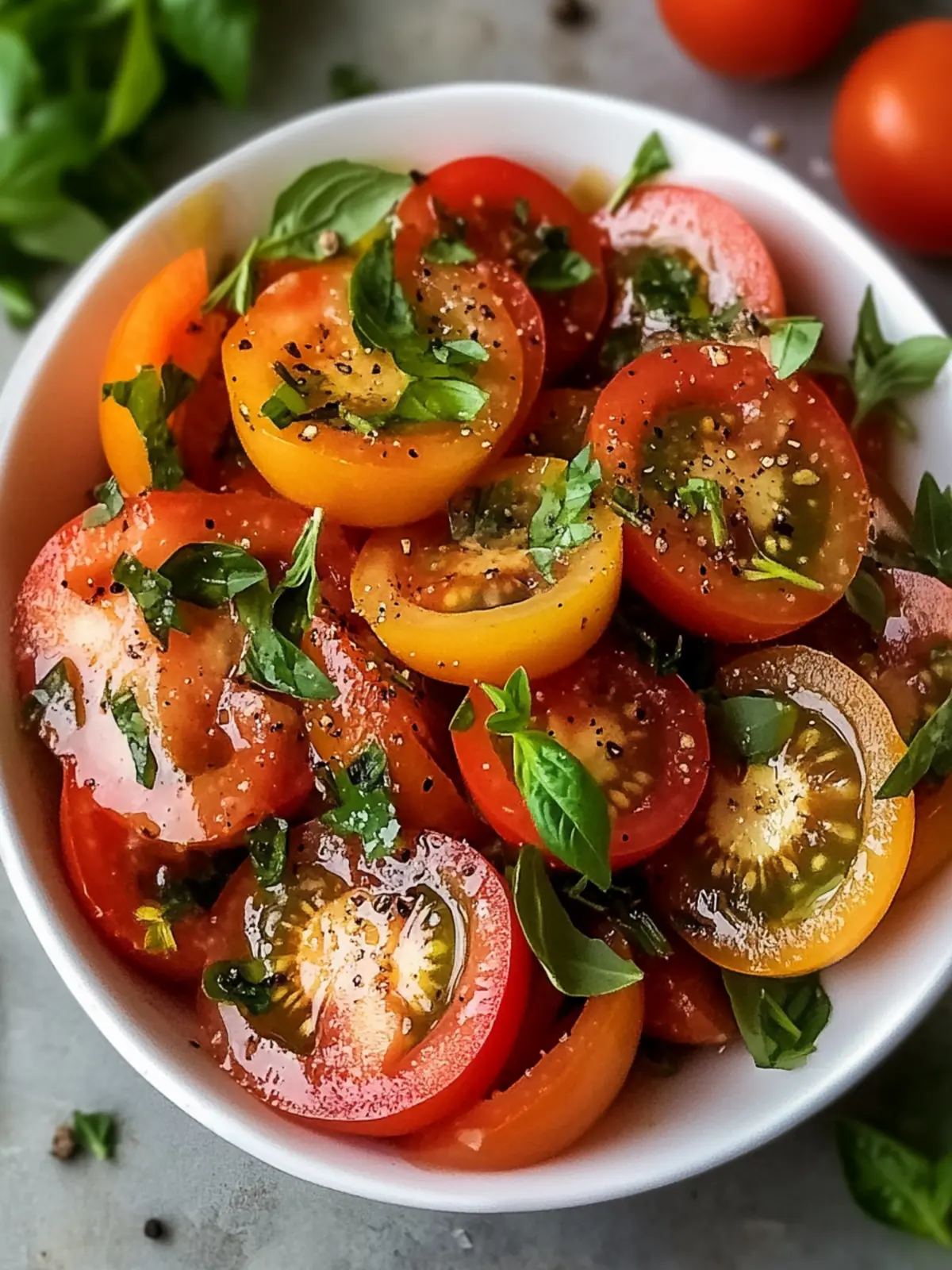 Zesty Egyptian Tomato Salad Bursting with Fresh Herbs