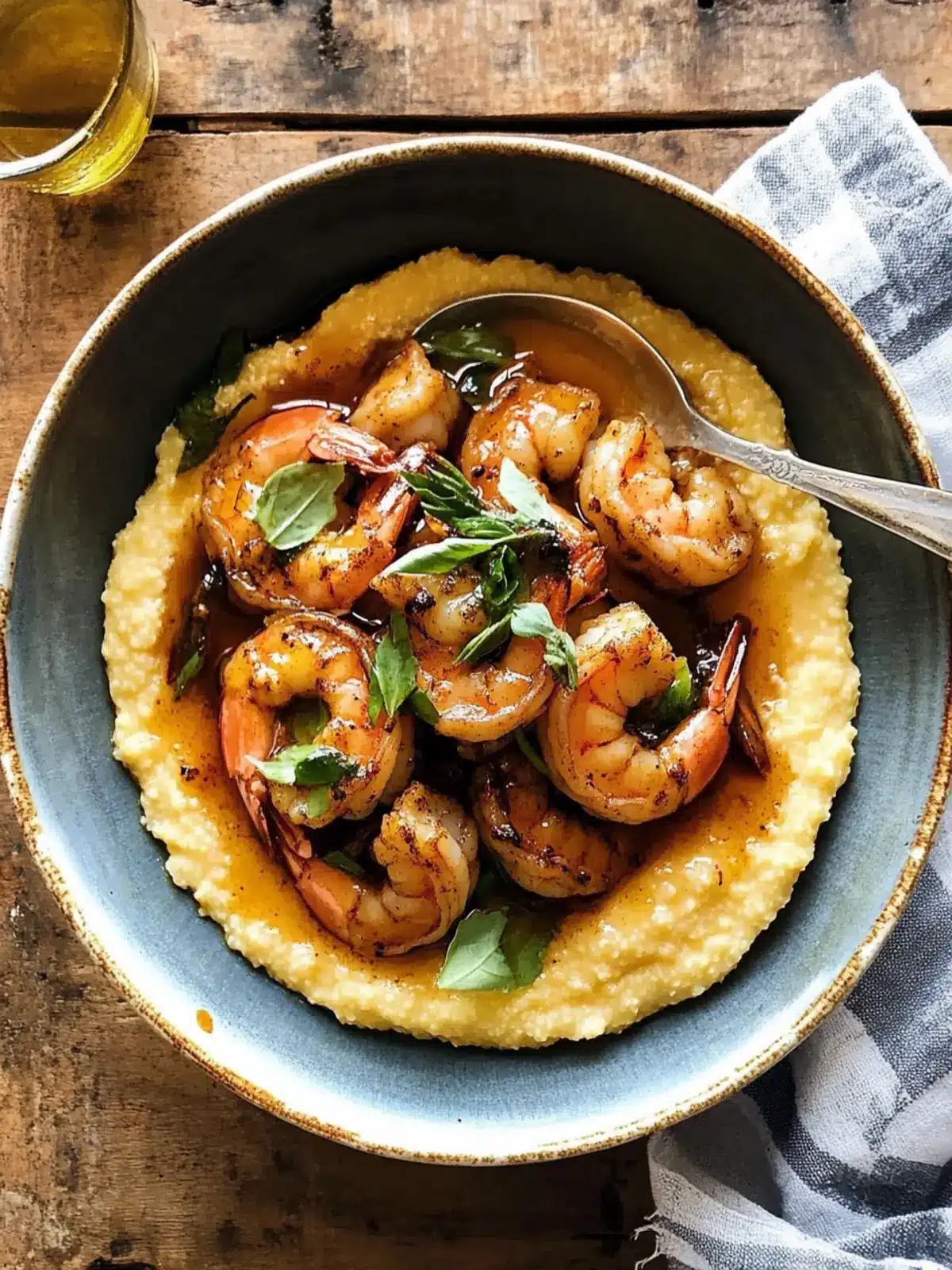 Hot Honey Shrimp with Cheddar Polenta: A Flavor Explosion 4 hot honey shrimp with cheddar polenta