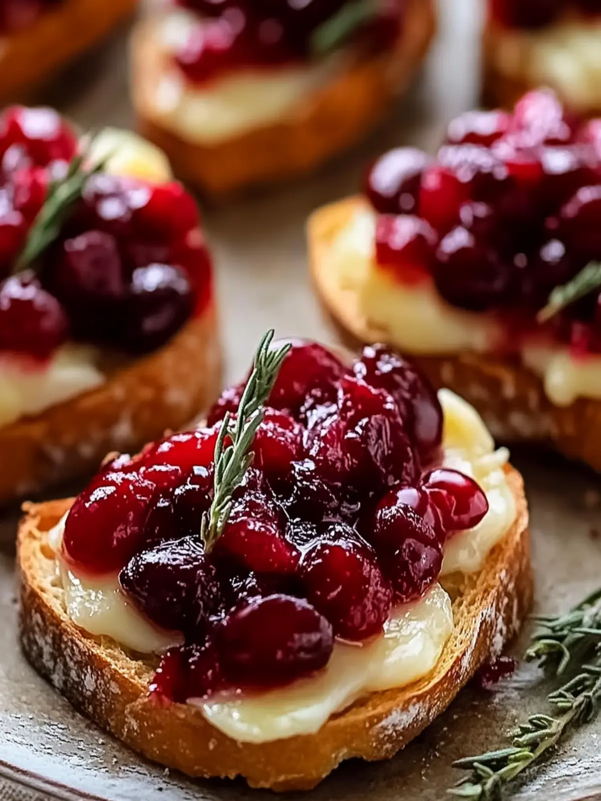 Cranberry Brie Crostini
