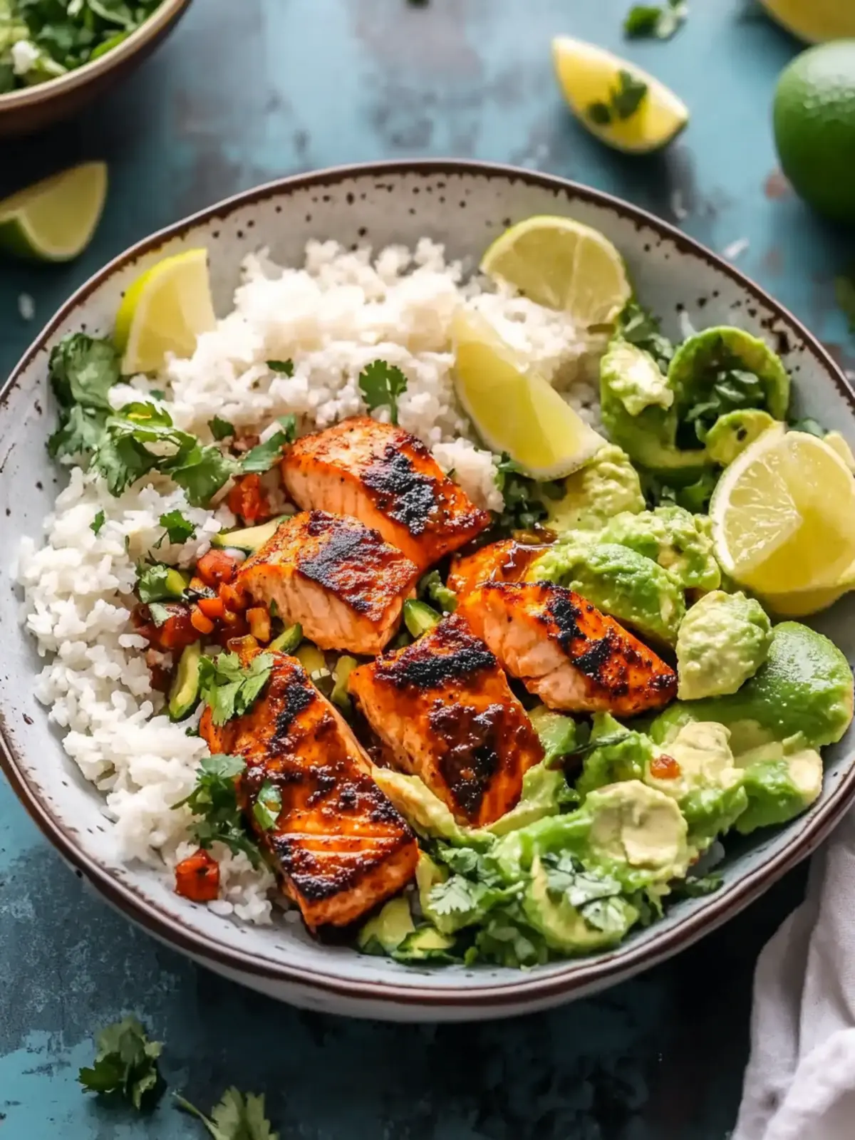Spicy Chipotle Honey Salmon Bowls