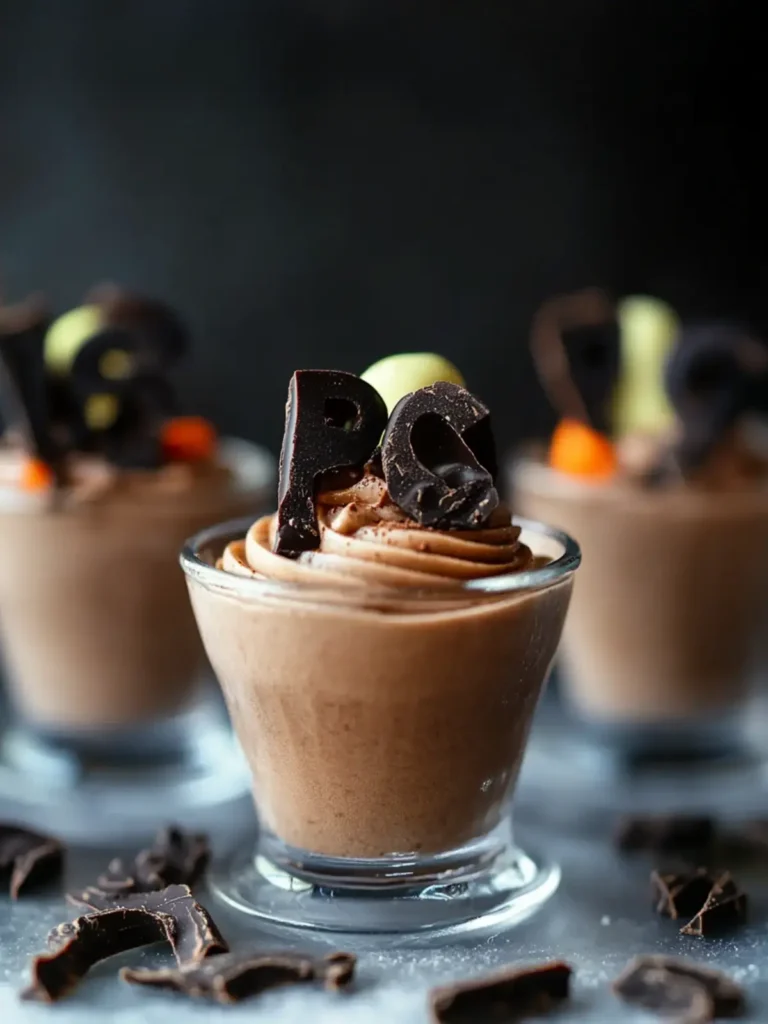 Spooky Baileys Chocolate Mousse Cups