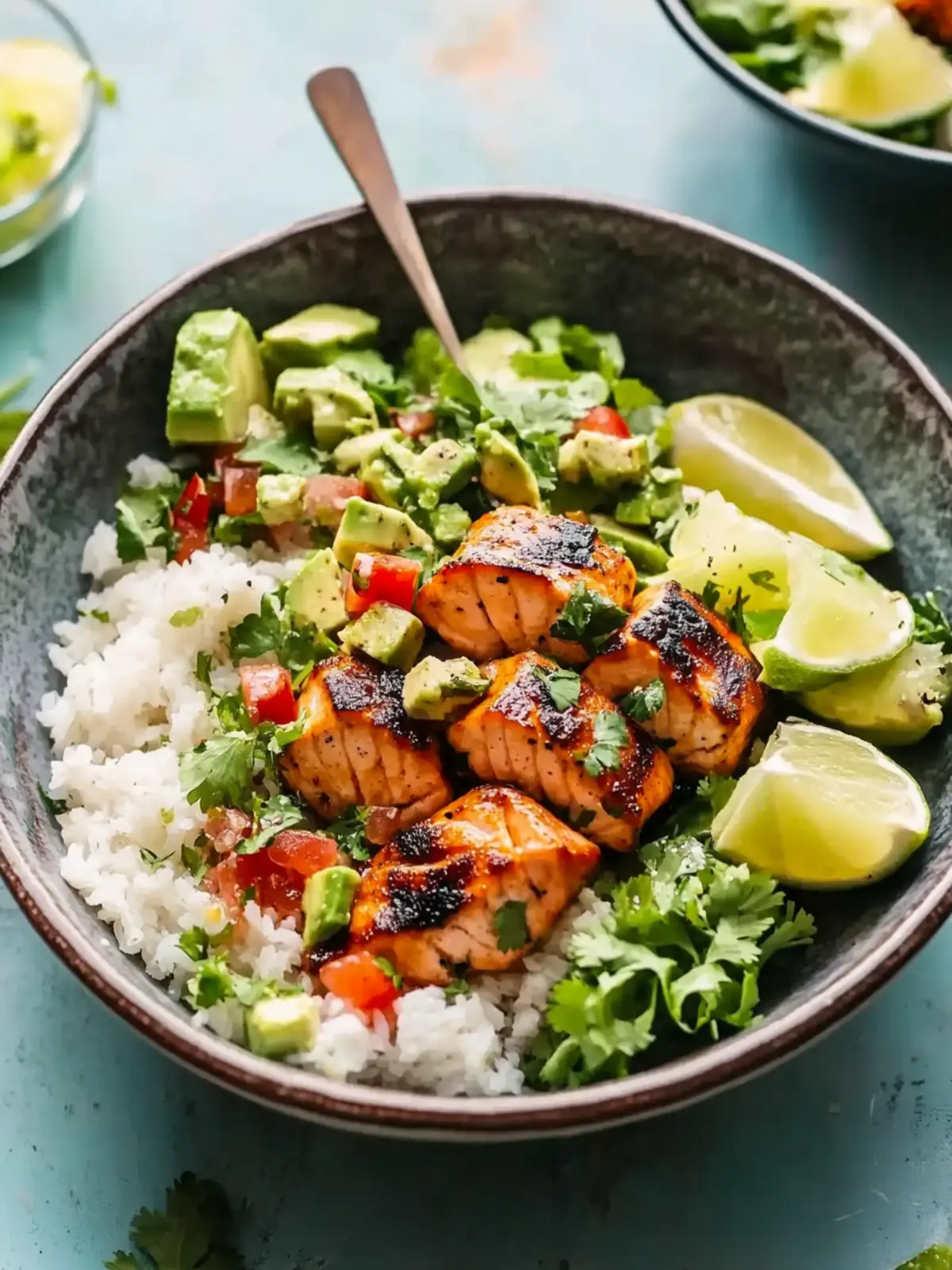 Spicy Chipotle Honey Salmon Bowls
