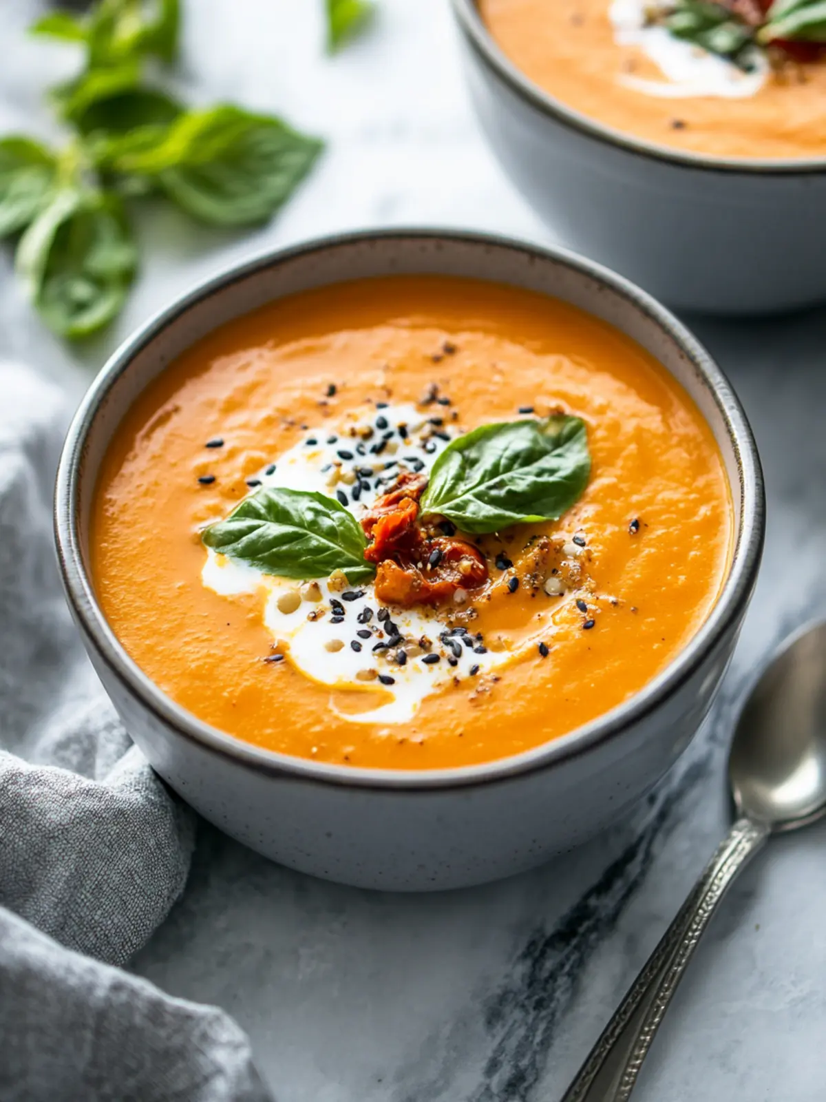 Spicy Sesame Carrot Soup with Red Lentils
